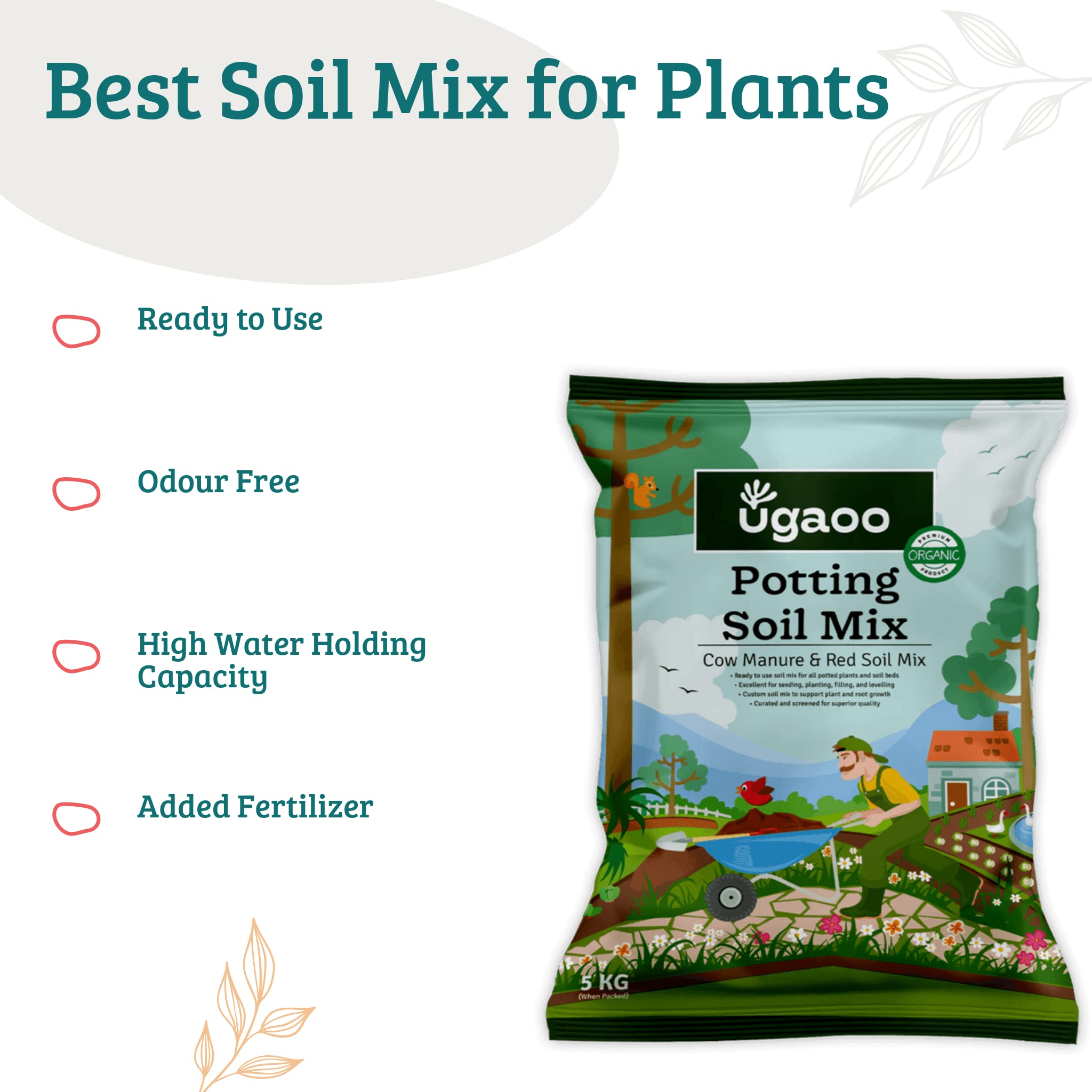 Ugaoo Organic Potting Garden Soil Mix for Plants Home Garden 5 Kg image 2
