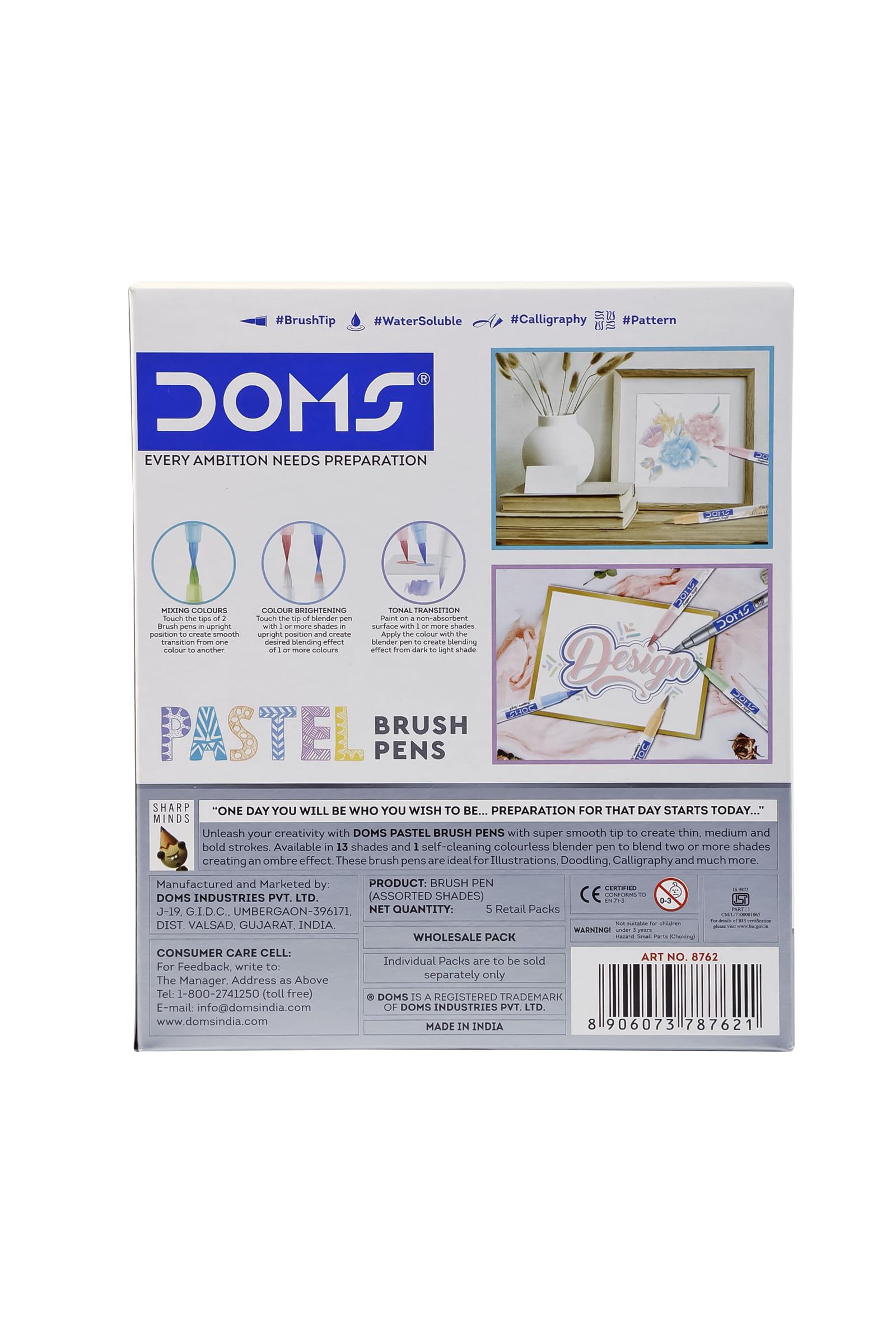 Doms Pastel Brush Pens (14 Shades | 12 + 1 + 1) (Pack of 1) image 4