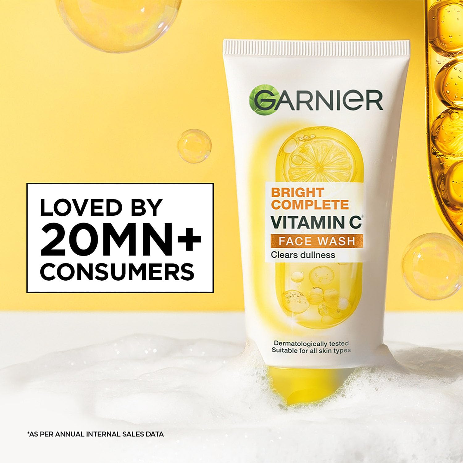 Garnier Skin Naturals, Facewash, Cleansing and Brightening, Bright Complete, 100 g image 2