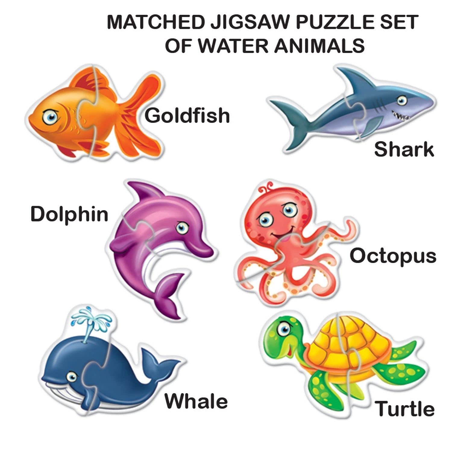 TOYKRAFTT Chunky Infant Floor Puzzle Toy, 2 Piece Puzzles, Puzzles for Kids Age of 2-3 Years, Educational Toys, My First Aquatic Animal Puzzle image 5