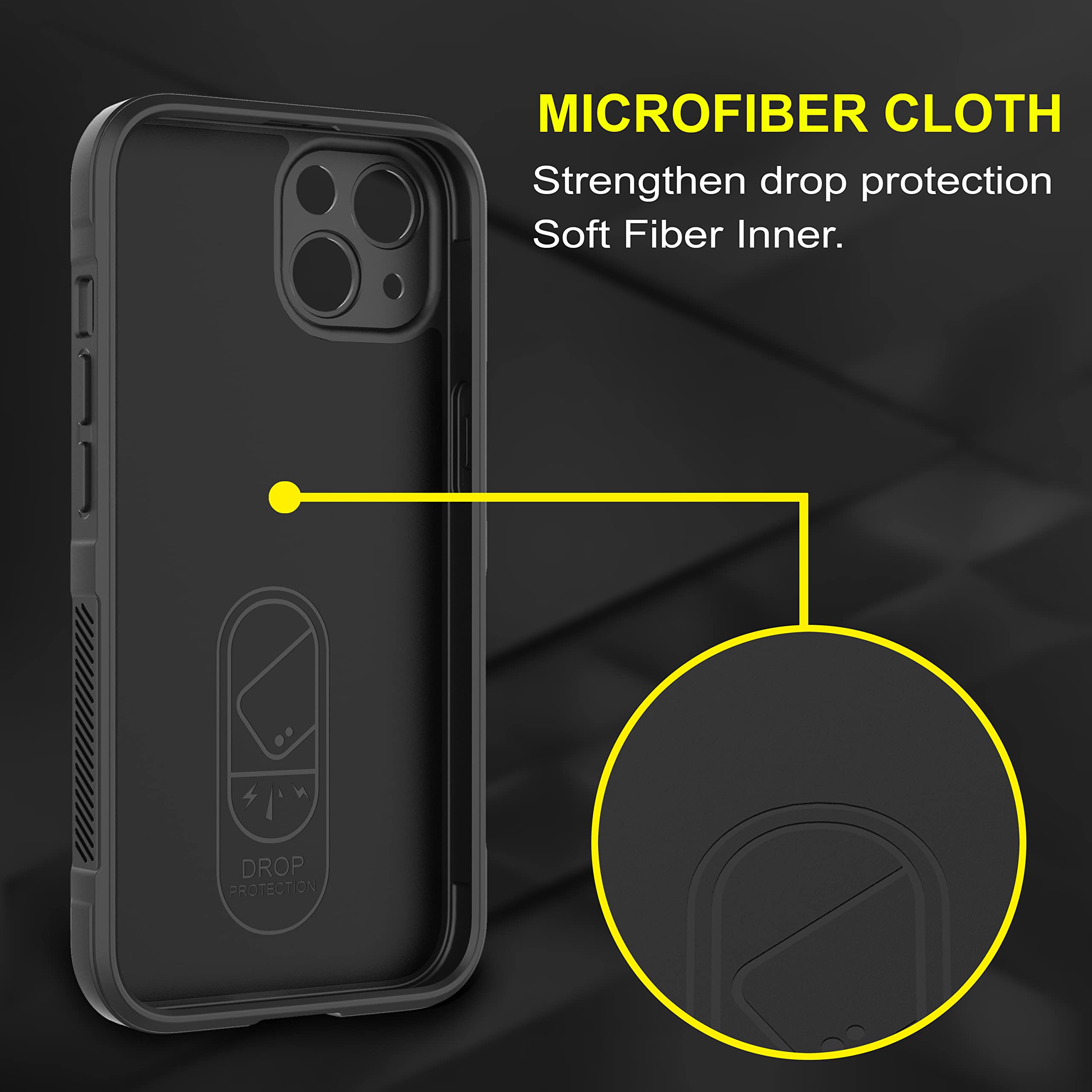 Zapcase Back Case Cover for iPhone 13 | Compatible for iPhone 13 Back Cover | Liquid Silicon Magic Case with Camera Protection | Black image 4