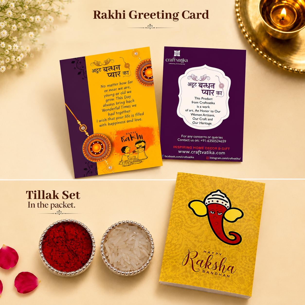 CraftVatika Bhaiya Bhabhi Evil Eye Rakhi Magnet Combo Set for Brother Designer Rakhi for Unisex Adult Rakshabandhan Bracelet Evil Eye Hand Set with Gift image 4