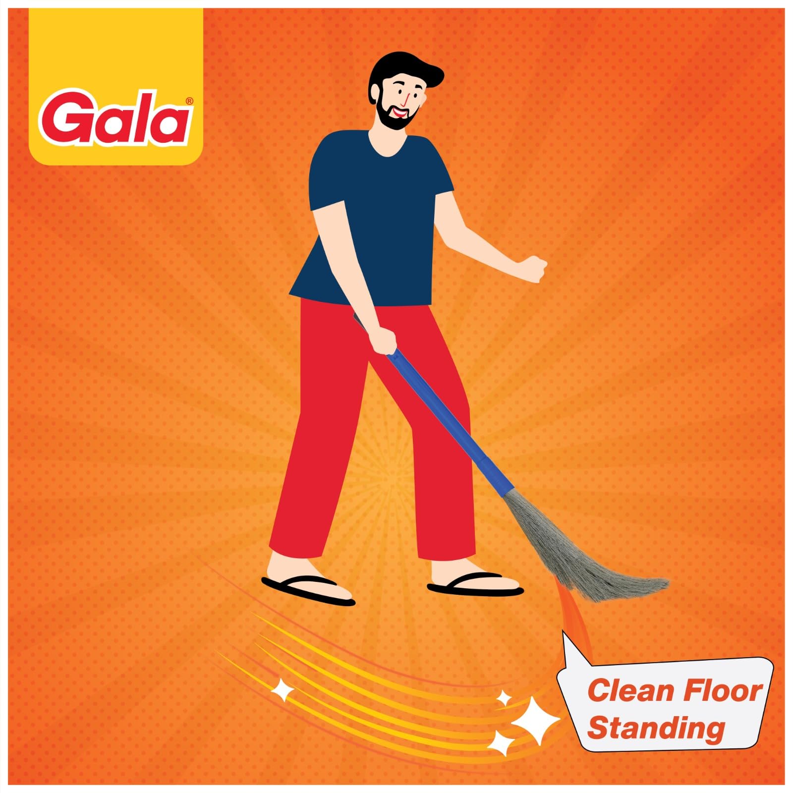 Gala No Dust Broom 2 in 1 with Extendable Handle for Ceiling and Floor Cleaning, Long Handle Jhadu image 3