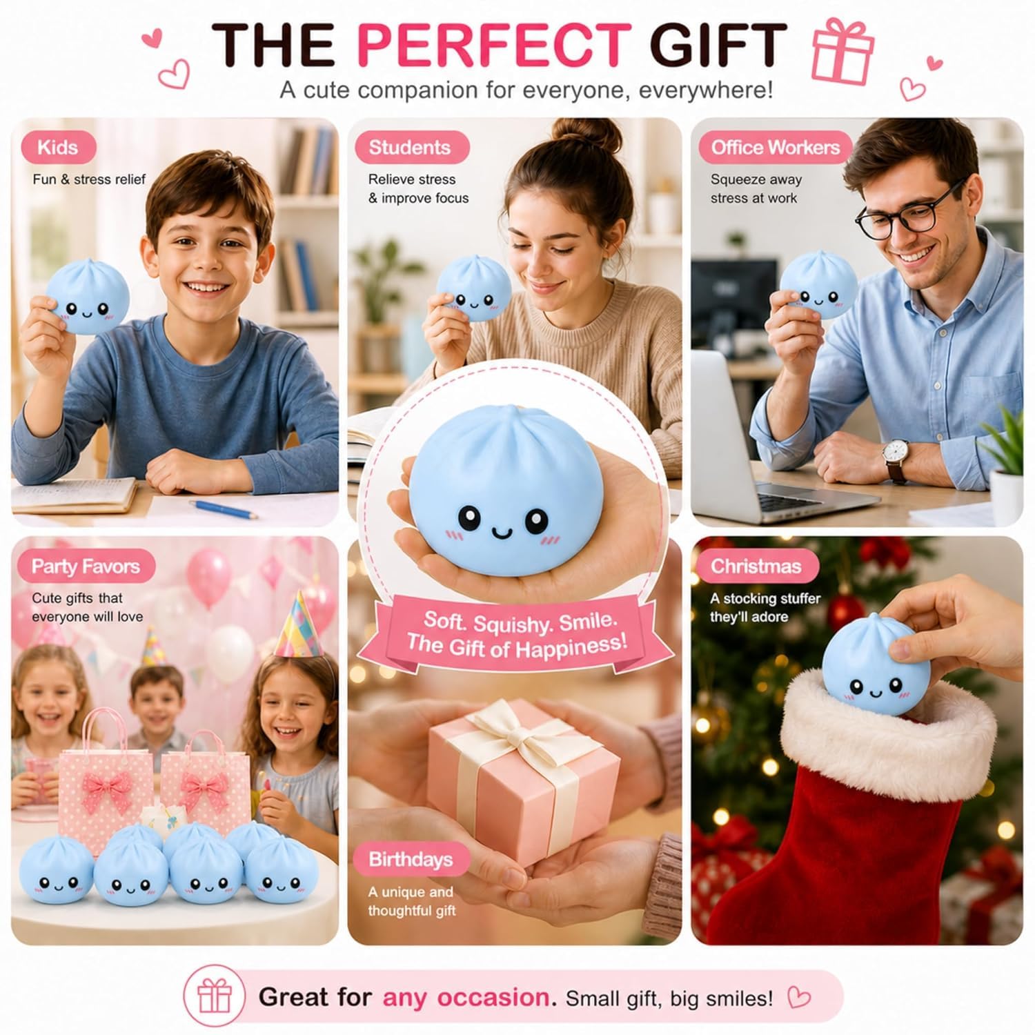 Dumpling Squishy Mystery Box | Cute Big Squishy Dumpling Stress Ball | Fidget Sensory Toy for Adults Anxiety Relief Cute Big Squishy Dumpling Stress Ball Squishy Dumpling Squishy Stress Relief image 4