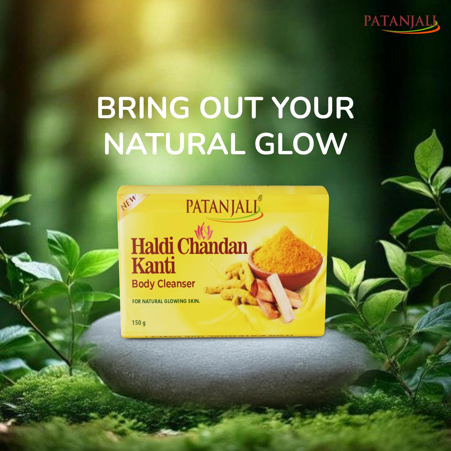 Patanjali Haldi Chandan Kanti Body Cleanser Soap for Men and Women(150g, Pack of 4), Nourishing & Moisturizing, Natural Aloe Vera for Soft Skin (180026242) image 3