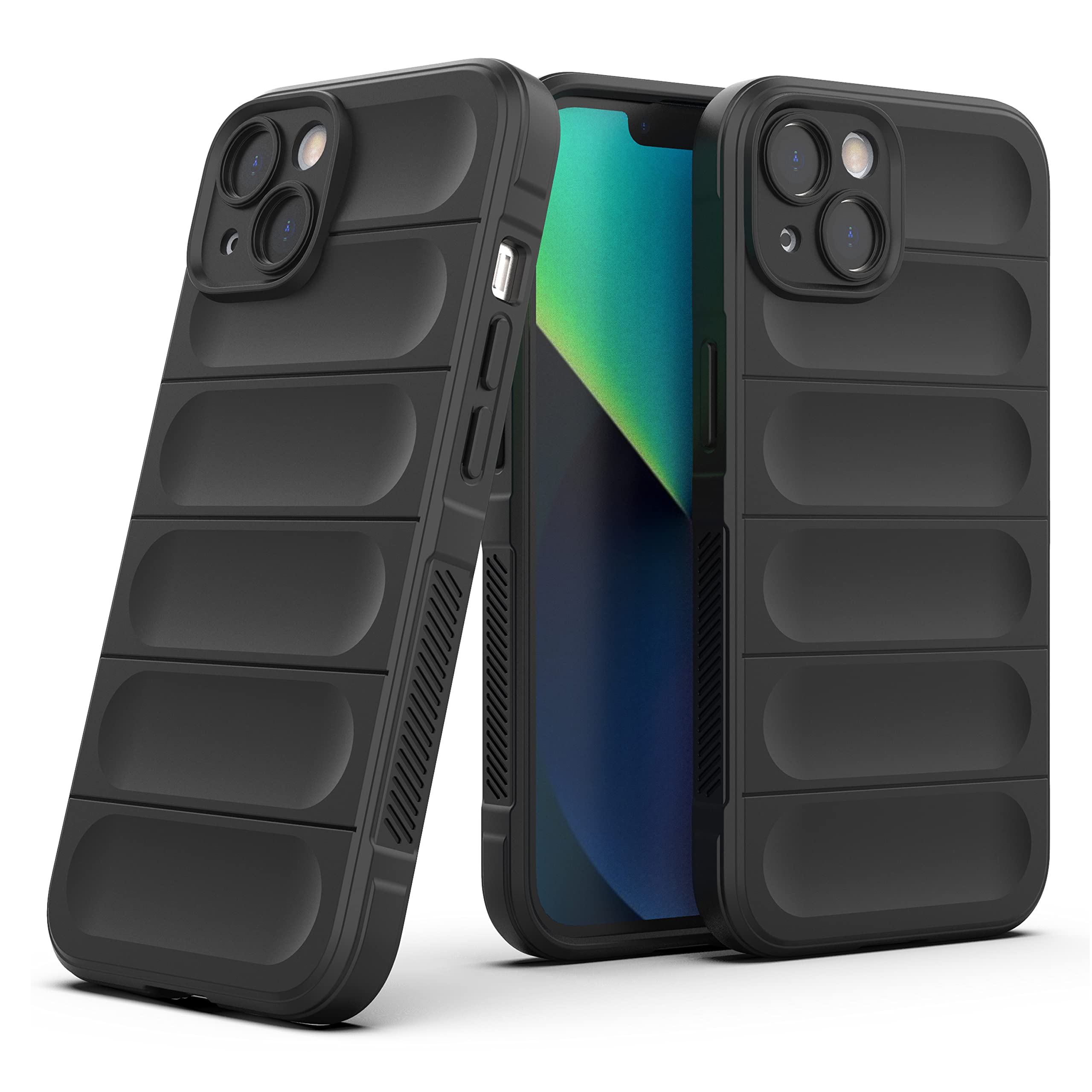 Zapcase Back Case Cover for iPhone 13 | Compatible for iPhone 13 Back Cover | Liquid Silicon Magic Case with Camera Protection | Black