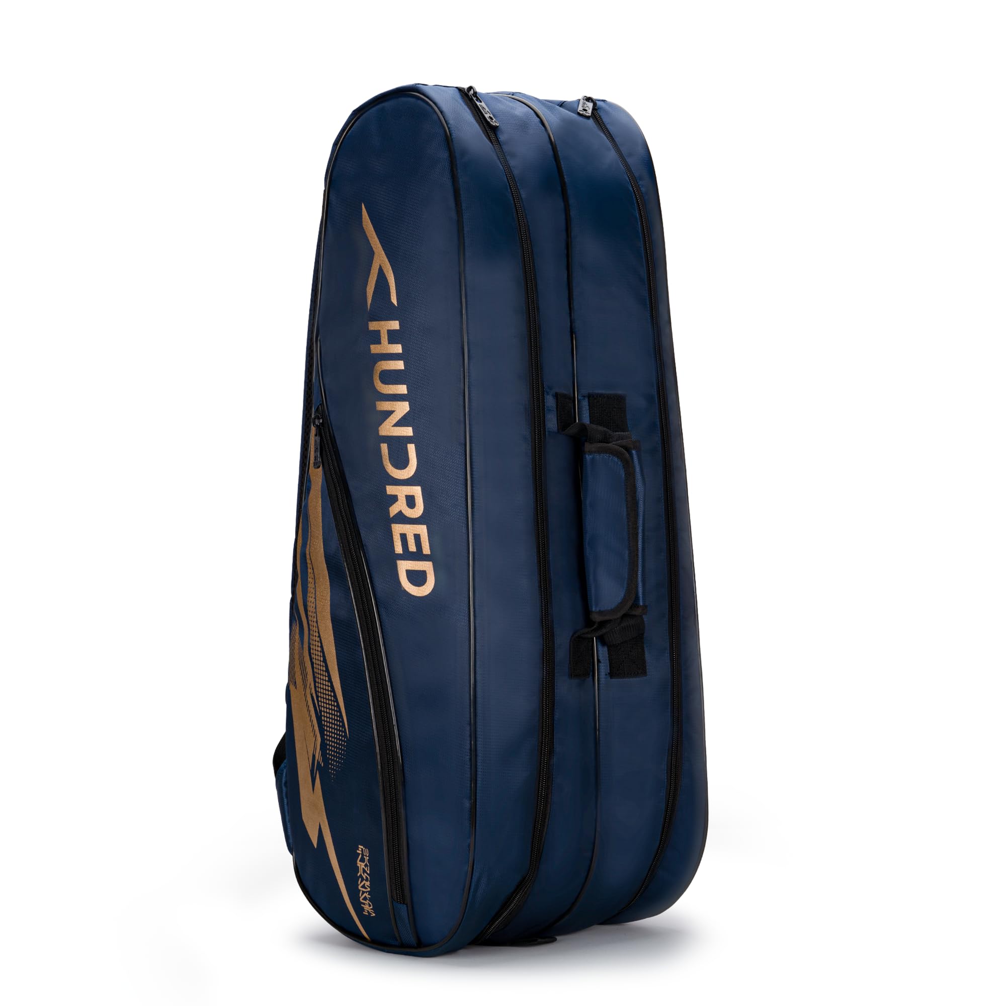 Hundred Cosmogear Badminton Kit-Bag (Navy)|Double Zipper|Bag with Front Zipper Pocket Polyester image 2