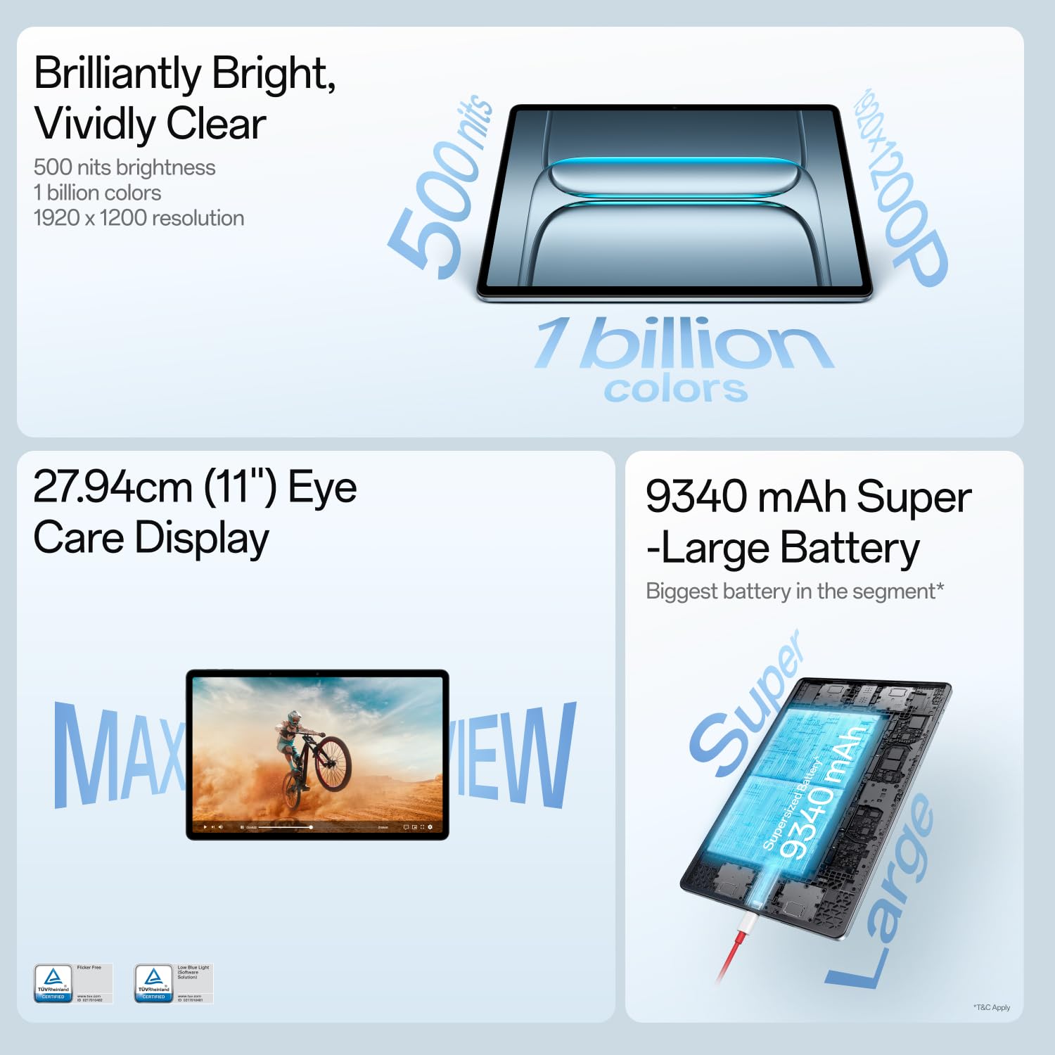 OnePlus Pad Lite with Biggest Battery in Segment 9340 mAh, 11