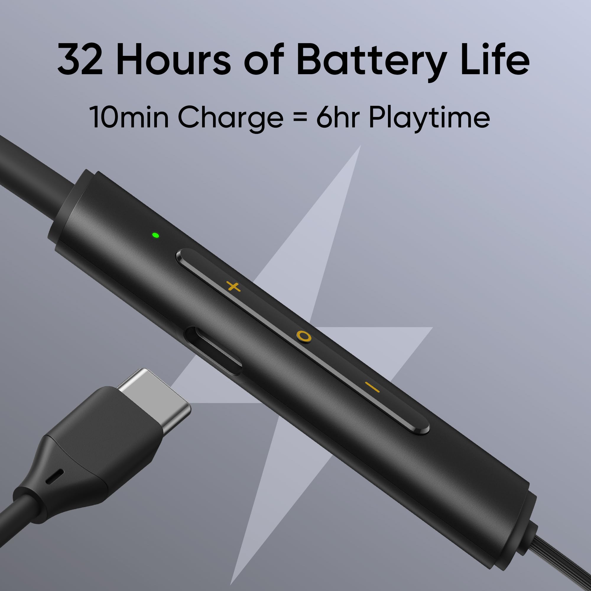 realme Buds Wireless 3 Neo in Ear Bluetooth Neckband with 13.4 Mm Dynamic Bass Boost Driver,Upto 32 Hours Playback,Fast Charge,Ai Enc,45Ms Low Latency,Ip55 Dust&Water Resistannt&Bluetooth V 5.4 Black image 4