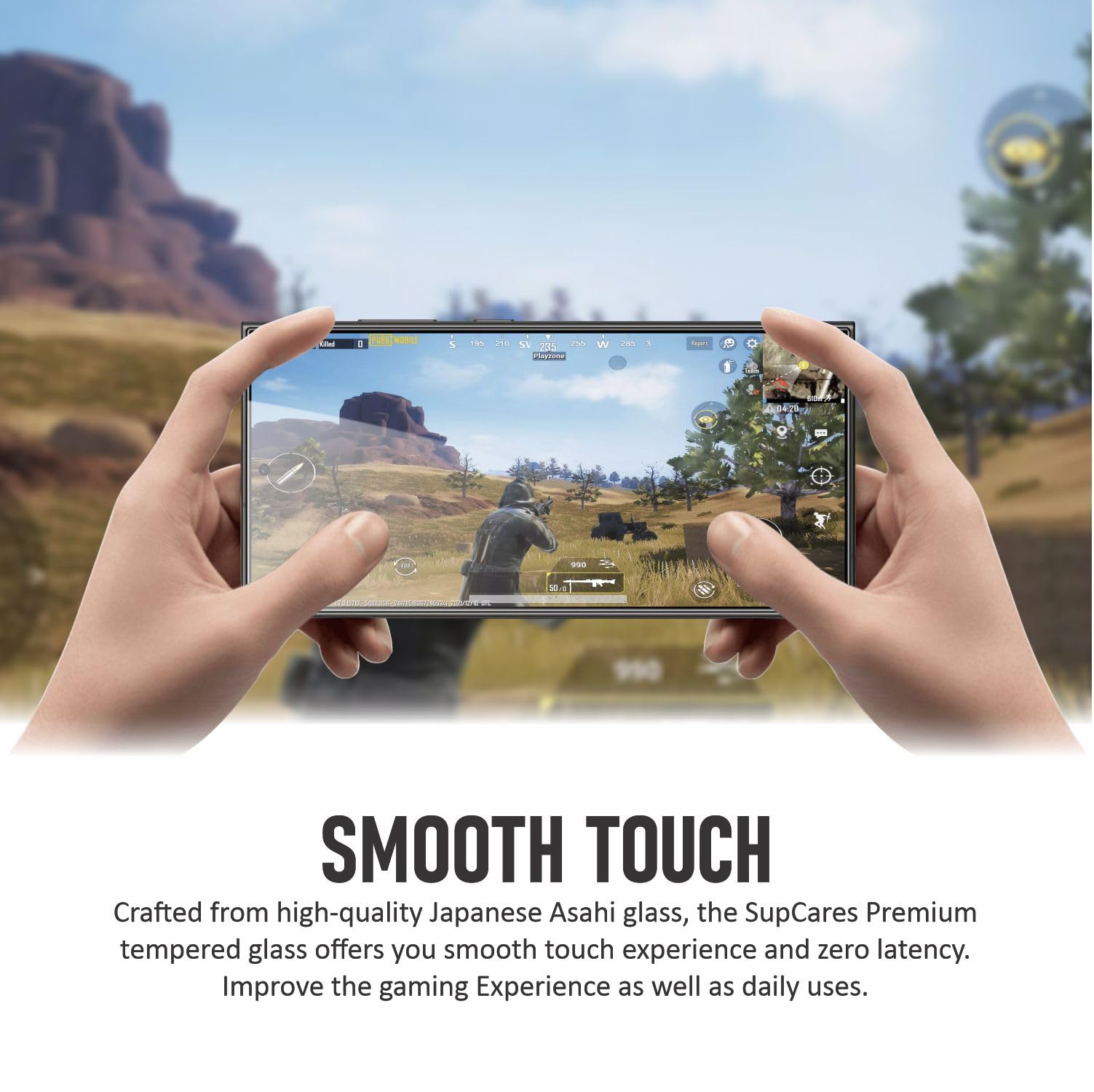 SupCares Tempered Glass for Samsung Galaxy S24 Ultra (6.8 Inch) With Installation Kit | Military-Grade Gorilla Screen Protector | Edge to Edge Coverage | Black image 5