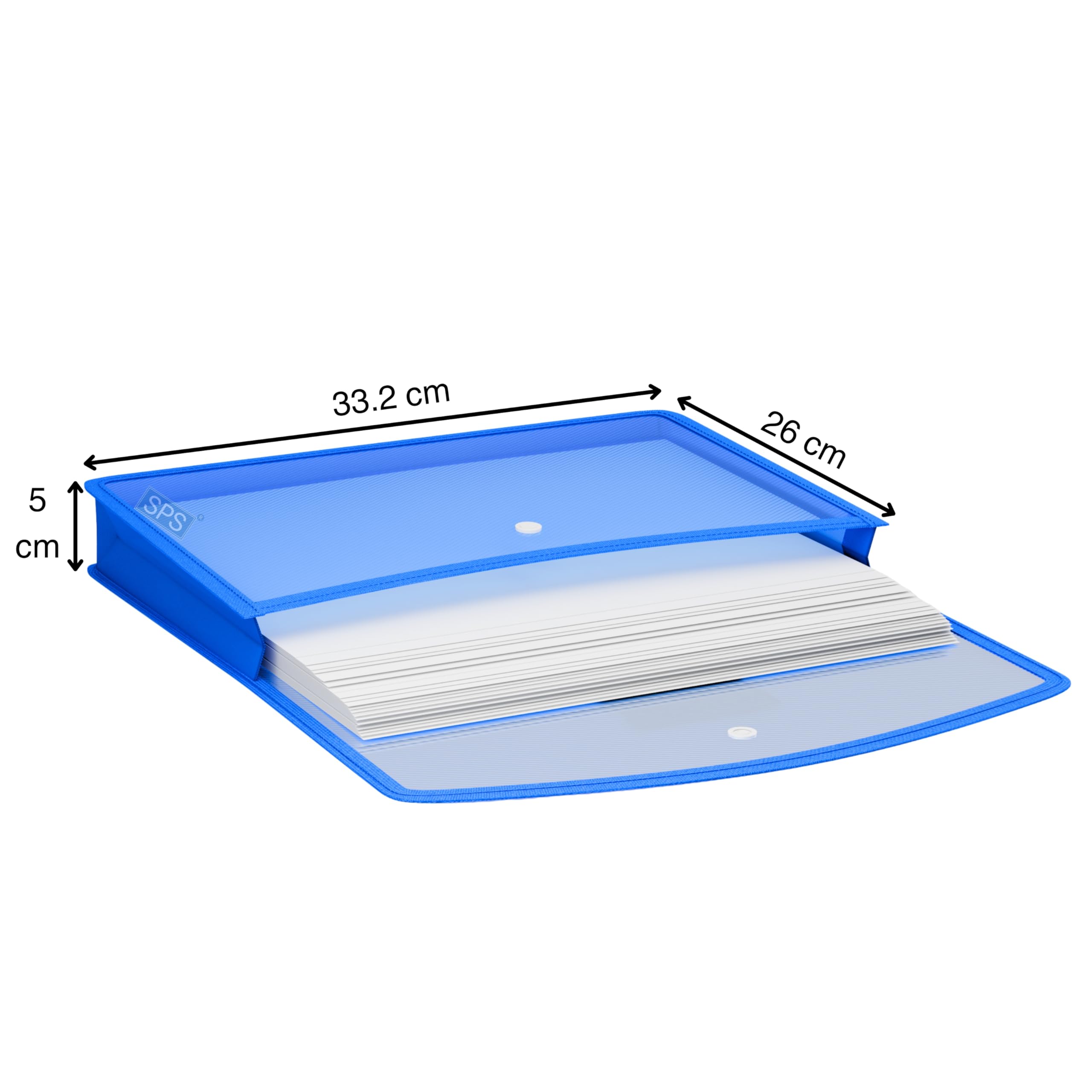 SPS File Folder, Transparent Poly-Plastic A4/Foolscap Documents File Storage Bag with Snap Button Set of 5/ Certificate File Folder image 2