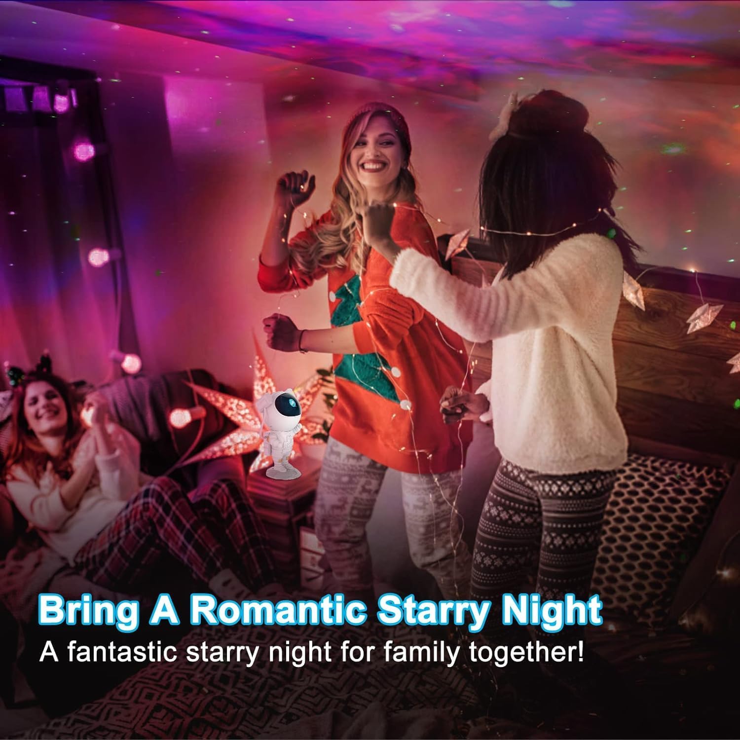 DesiDiya® Astronaut Light Projector – 360° Galaxy Star Projector with Timer & Remote Control, Ideal for Bedroom Ceiling, Home Decor, and Parties (Corded Electric) image 2