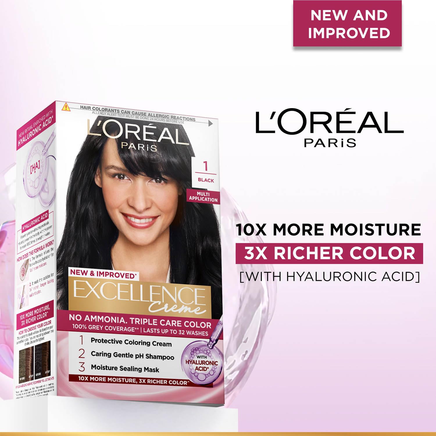 L'Oreal Paris Excellence Creme Hair Color, 1 Black image 2