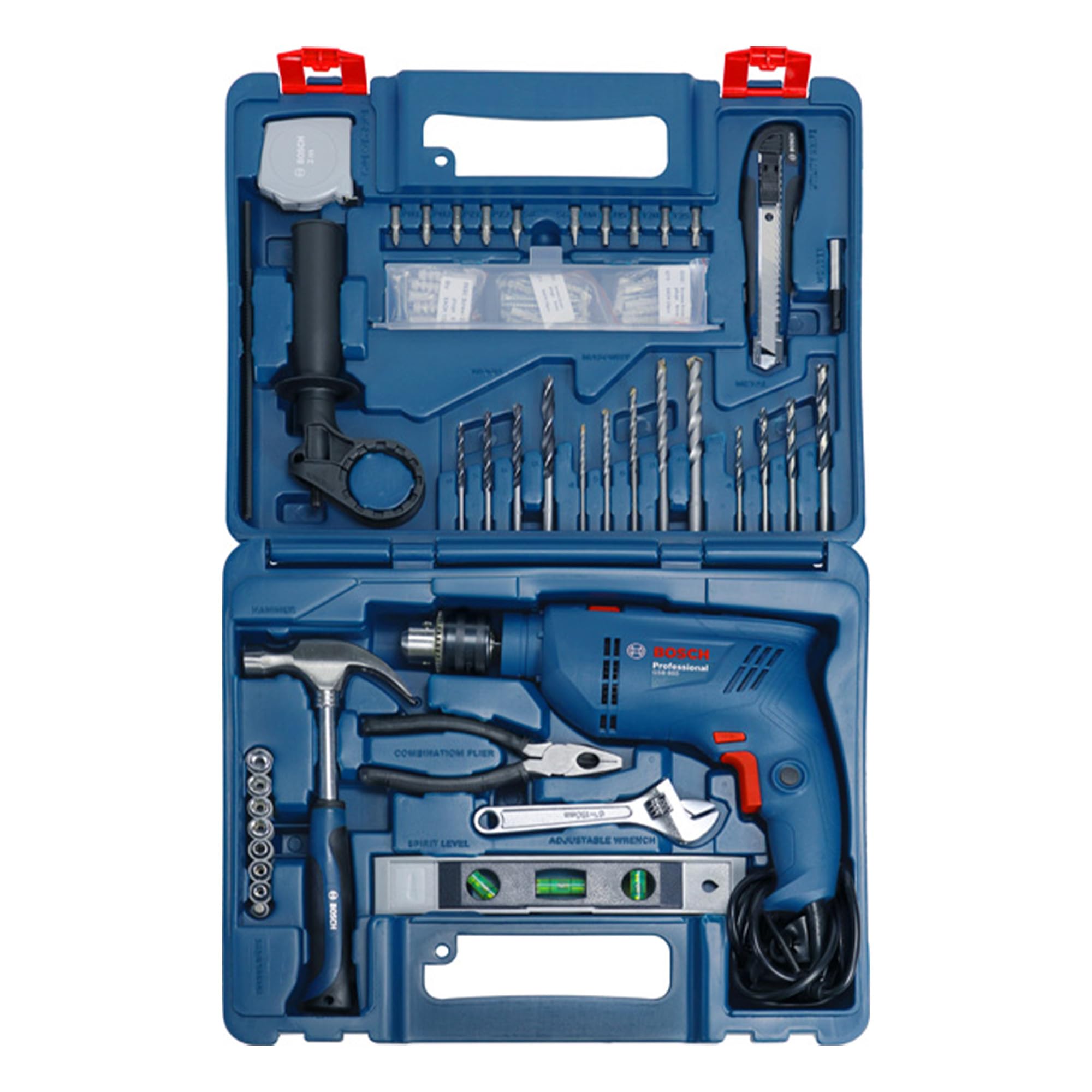 BOSCH GSB 600 Corded Electric Impact Drill, 100Pcs Accessory Set | 600 W Motor | Speed of 3000 RPM | Rated Torque of 1.4 Nm | Impact rate of 48000 BPM | Double Insulation | 1 Year Warranty