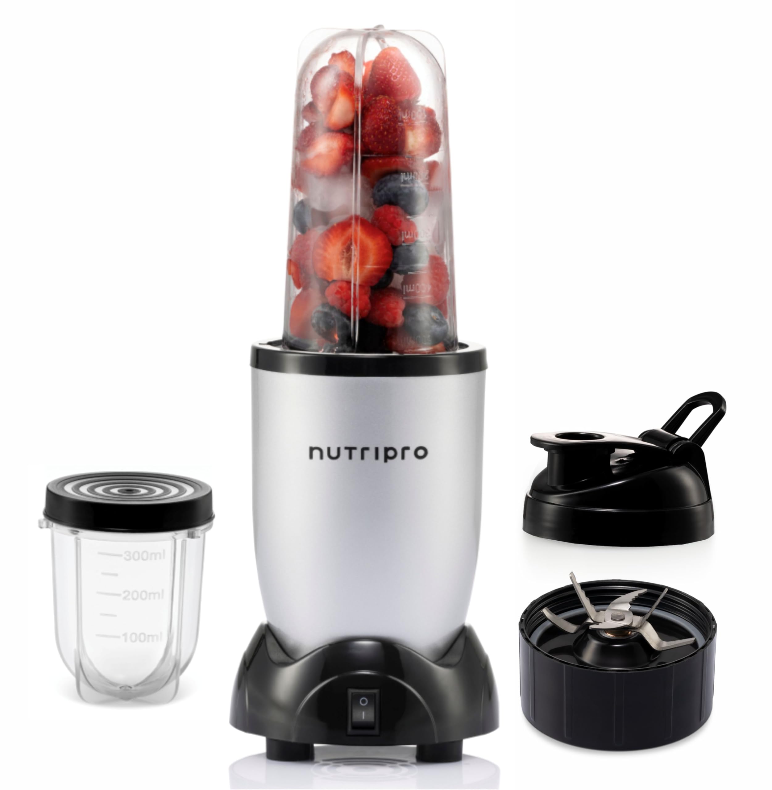NutriPro Juicer Mixer Grinder - Smoothie Maker - 500 Watts (2 Jars & 1 Blade, Silver) - 2 Year Warranty image 4