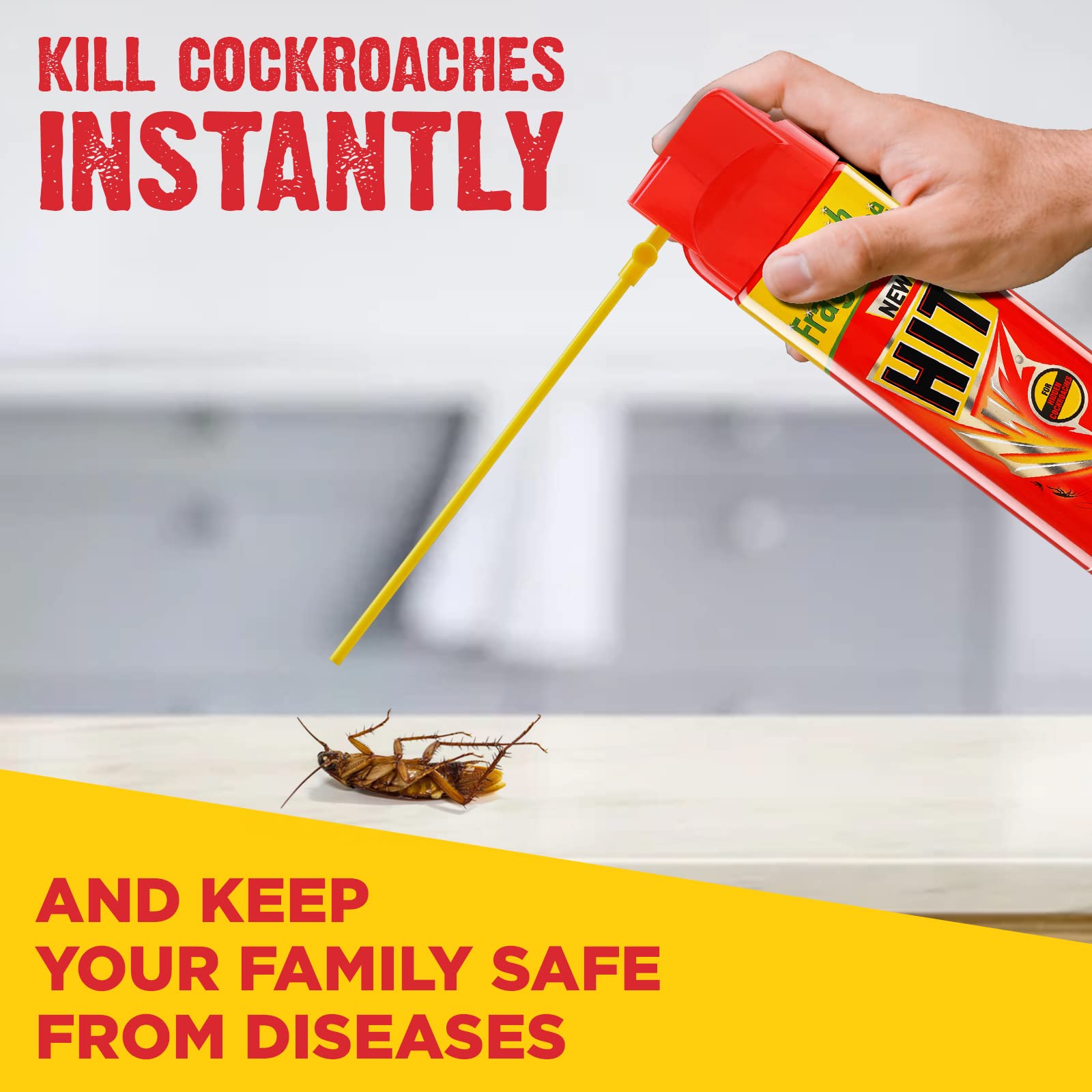 HIT Crawling Insect Killer Cockroach Killer Spray | Instant Kill | Deep-Reach Nozzle | Fresh Fragrance, 700ml image 2