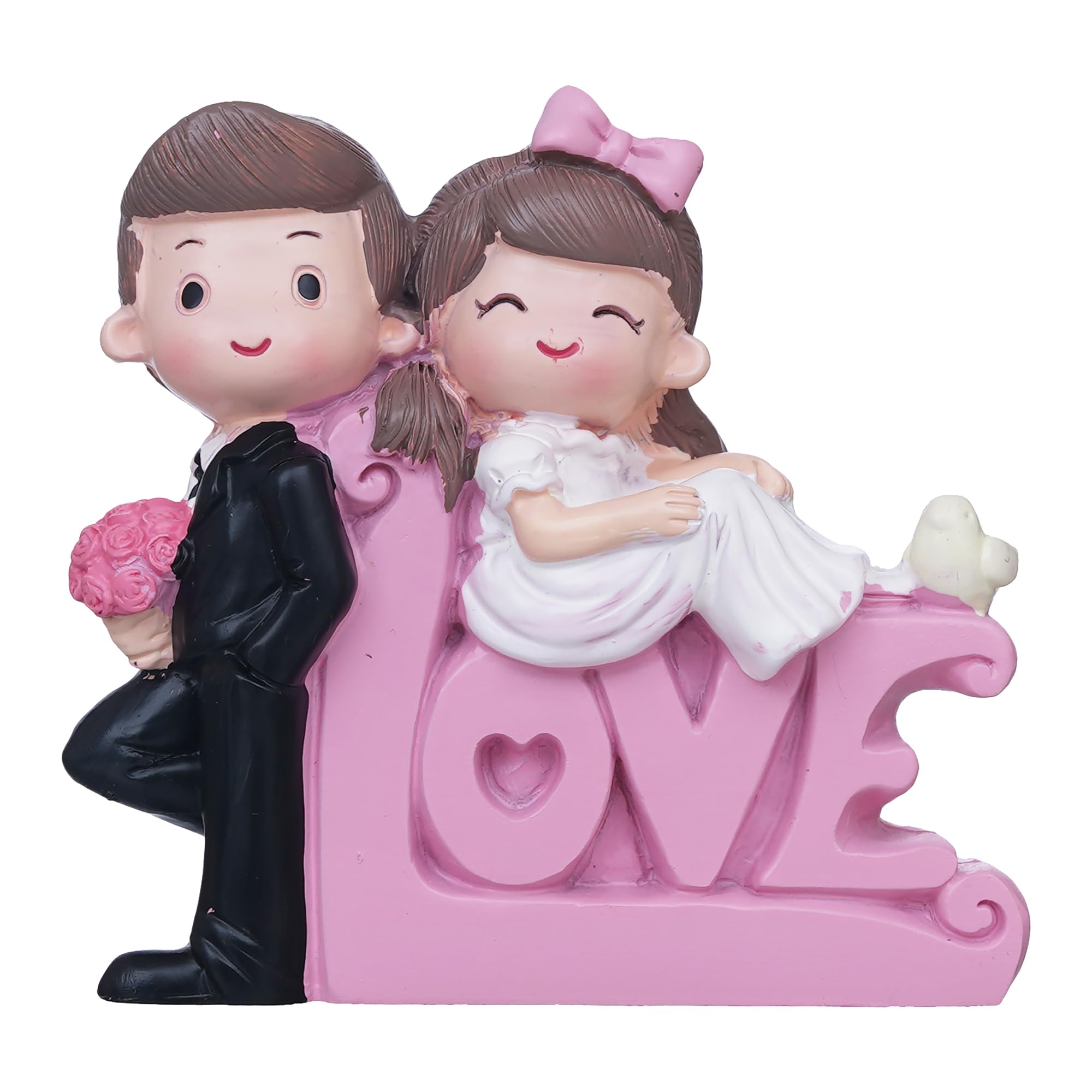 eCraftIndia Valentine Gift for Girlfriend Boyfriend | Love Cute Couple Statue Decorative Showpiece (Resin) Valentine Day Gift for Husband Wife Her Him Valentines Day Decoration Items image 3
