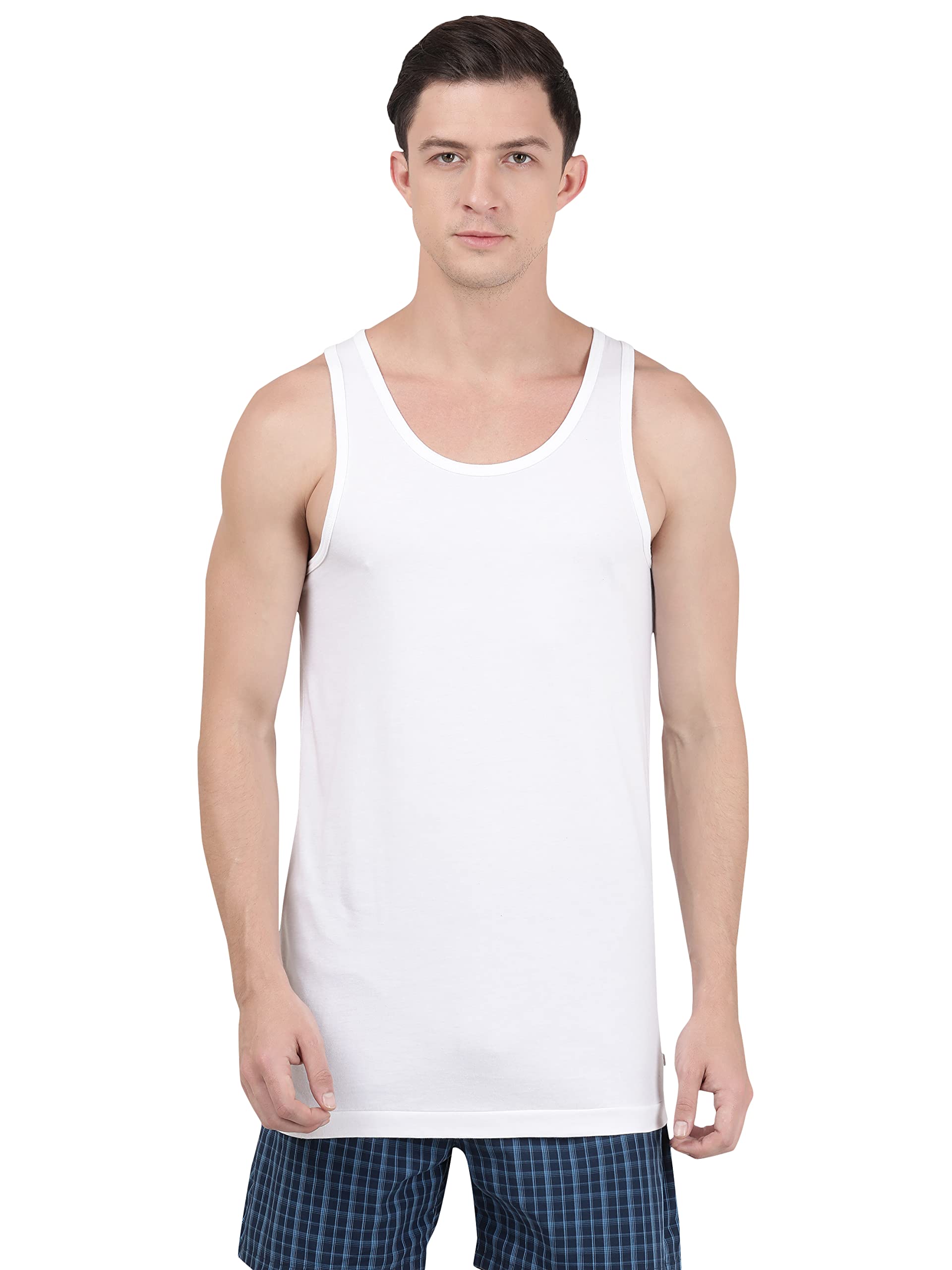 Jockey 8820 Men's Super Combed Cotton Round Neck Sleeveless Vest with Extended Length for Easy Tuck (Pack of 3) image 2