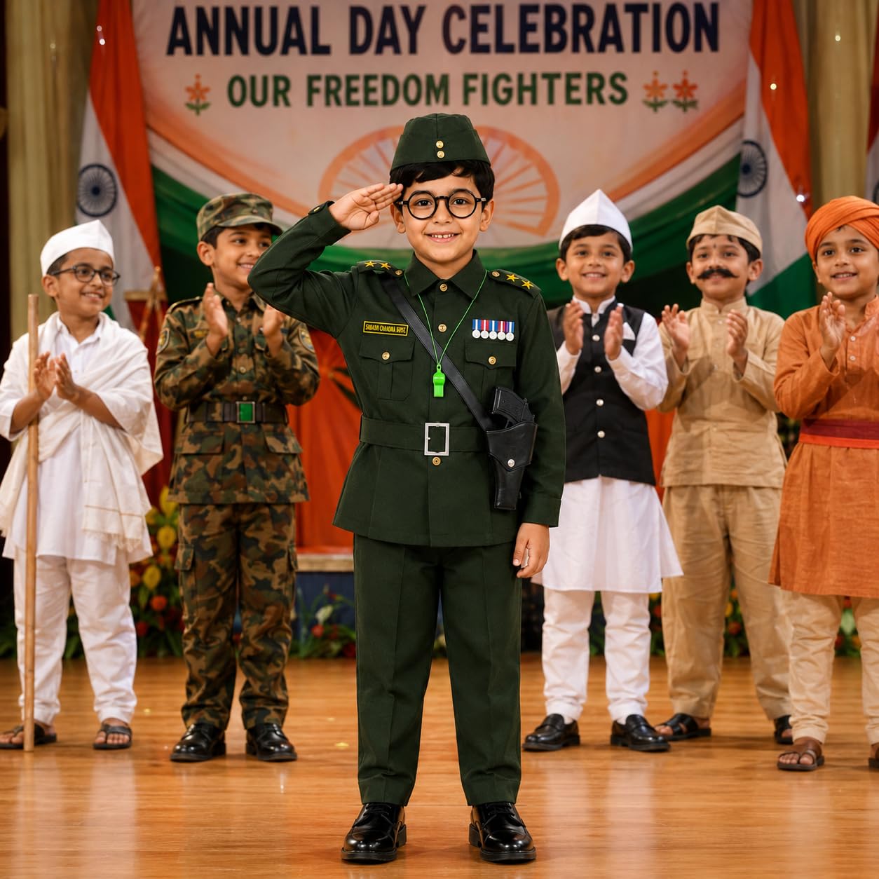Raj Costume Freedom Fighter Costume for Kids | Independence Day Fancy Dress | Patriotic School Function Dress | Boys & Girls image 5