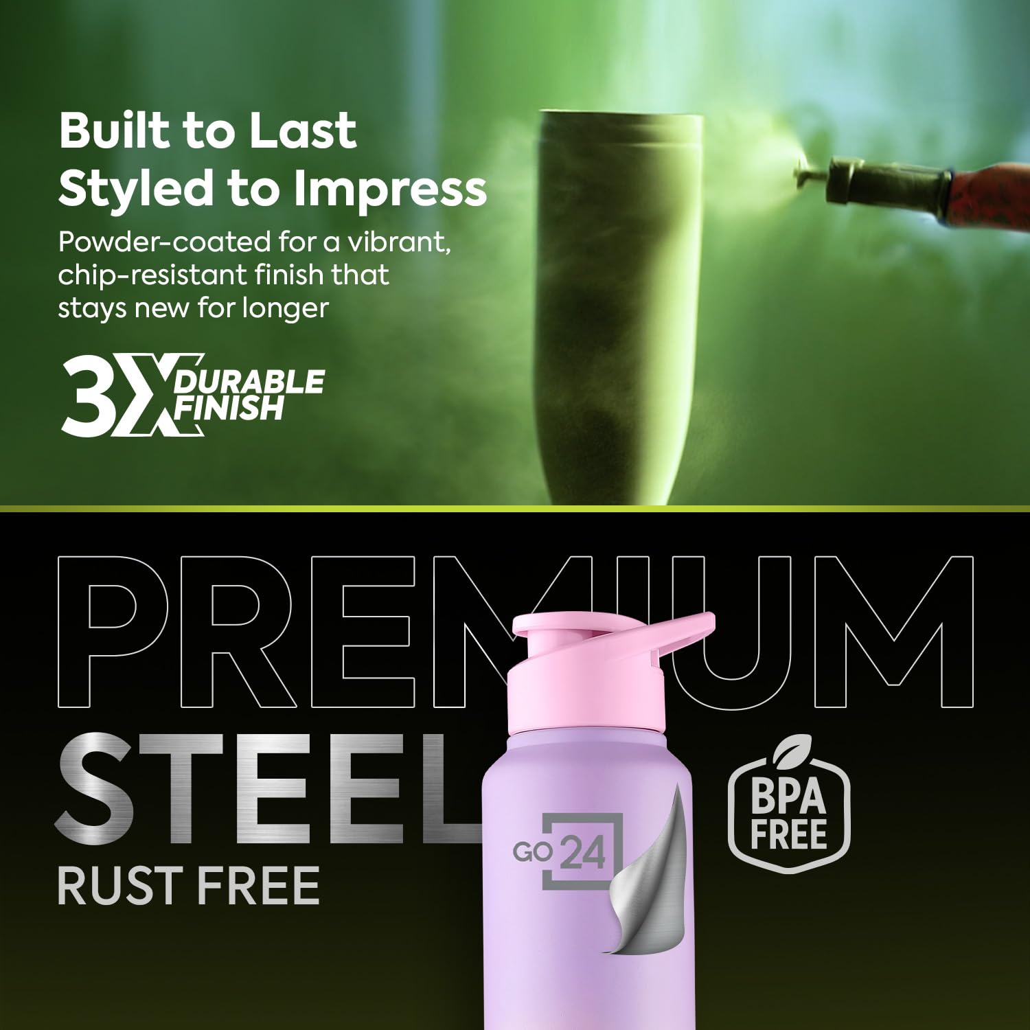 PEXPO Water Bottle 1 ltr Stainless Steel Sports/Fridge Bottle with Sipper Cap | Single Wall | For Home, Office, Gym, Travelling | Lightweight | BPA Free | Craft Pro 950ml | Pink-Purple Ombre image 4