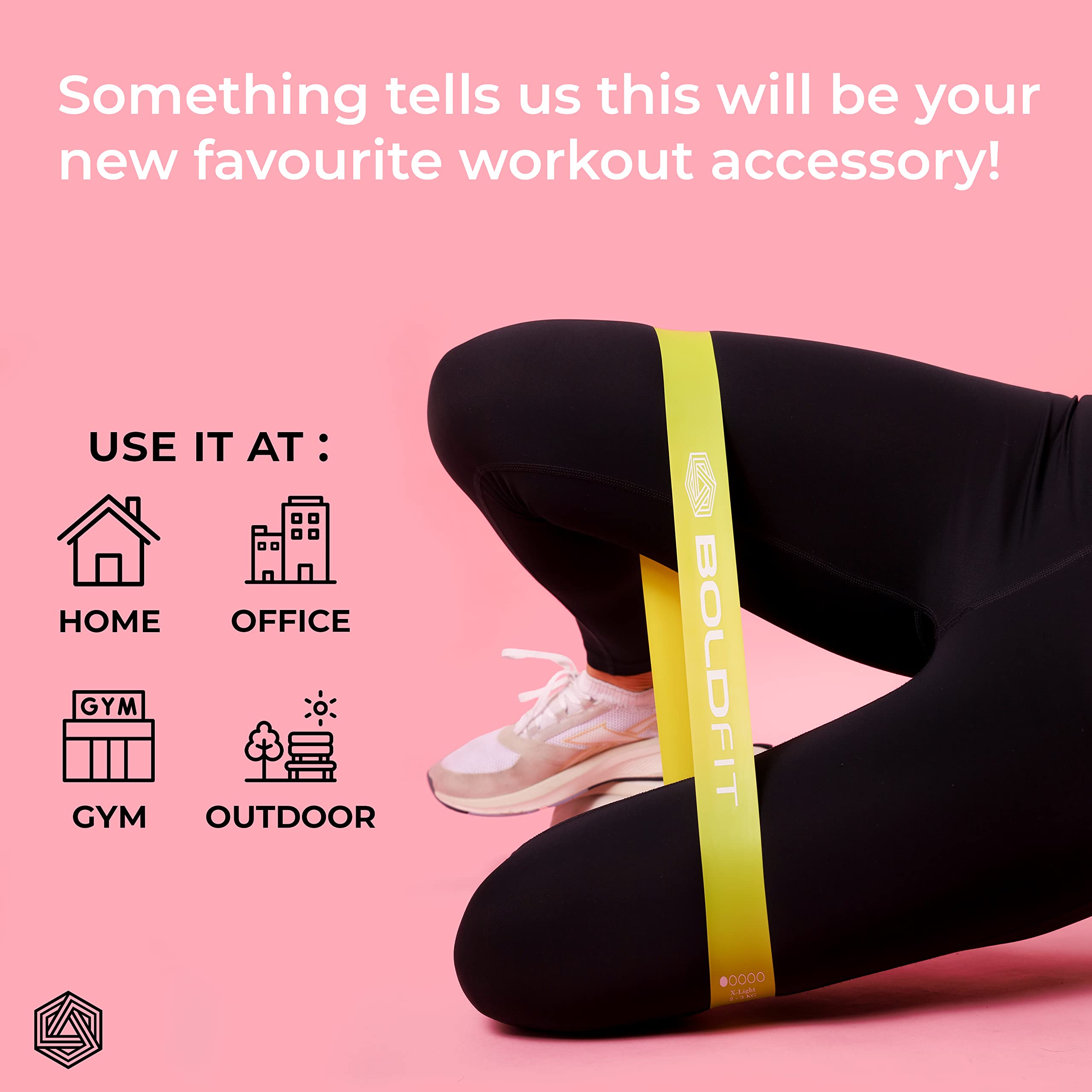 Boldfit Resistance Bands Mini Loop Set (Pack of 3) Hip/Toning Exercise for Gym Booty Belt/Latex/Thera/for Fitness, Multicolor, (RMiniloopLightSet3) image 5