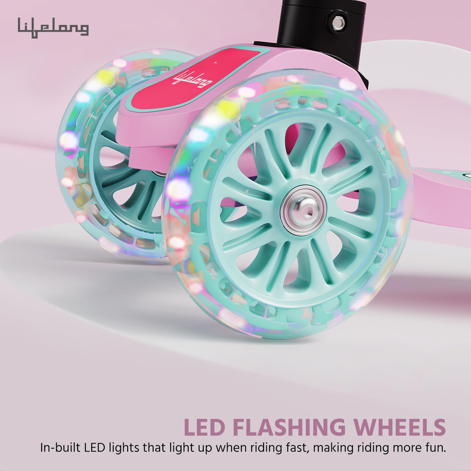 Lifelong Scooter for Kids 3+ Years - Foldable Kids with PVC Wheels & Adjustable Height - Kick Capacity 50kg- Baby Toys for 3+ Year Old boy & Girl - Skate (LLKS18) image 2