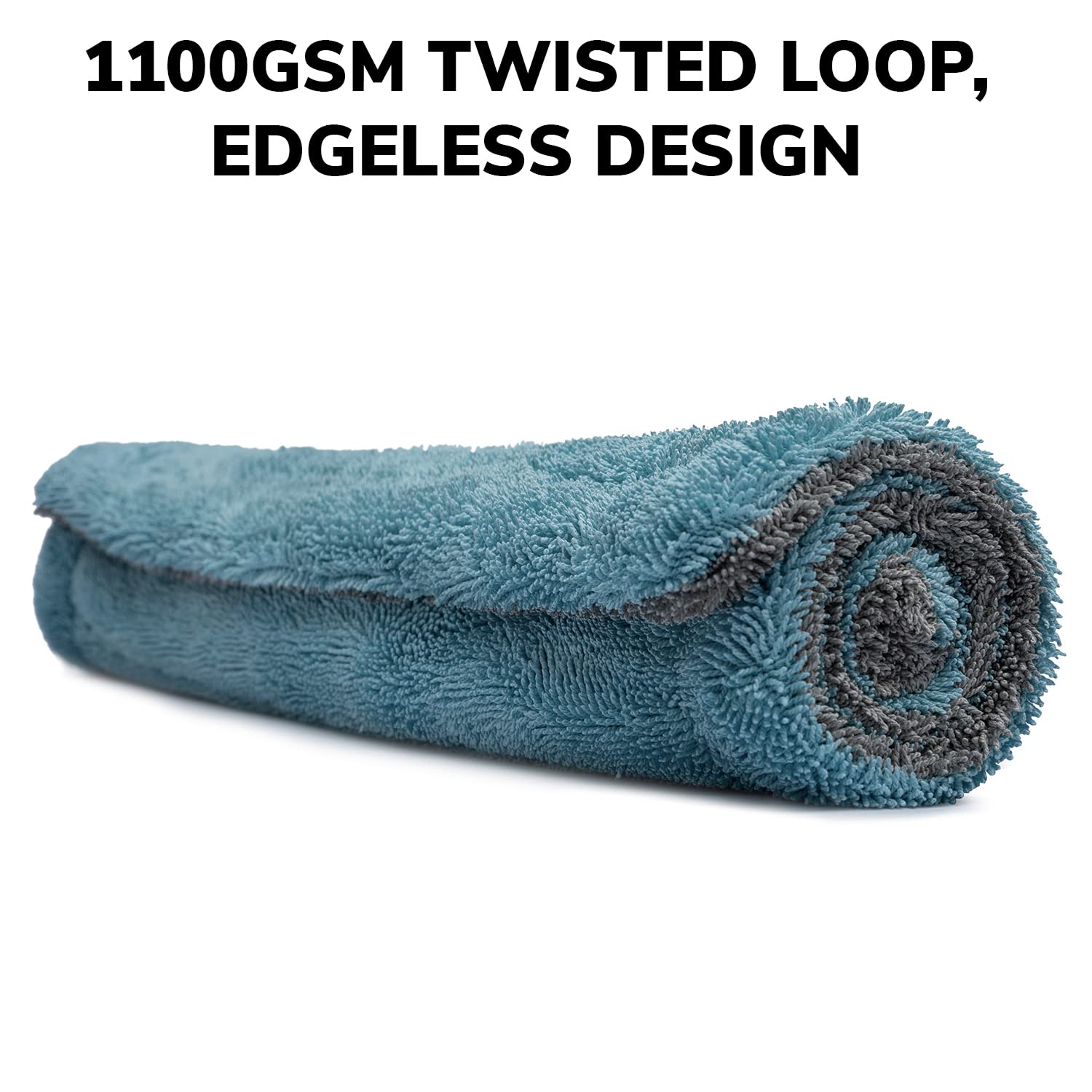 ShineXPro Microfiber Cloth For Car - Puremagic 1100 Gsm Twisted Loop Super Absorbent Towel - Edgeless Design With Plush Pile, Lint Free Cloth For Drying & Detailing, Transparent image 2