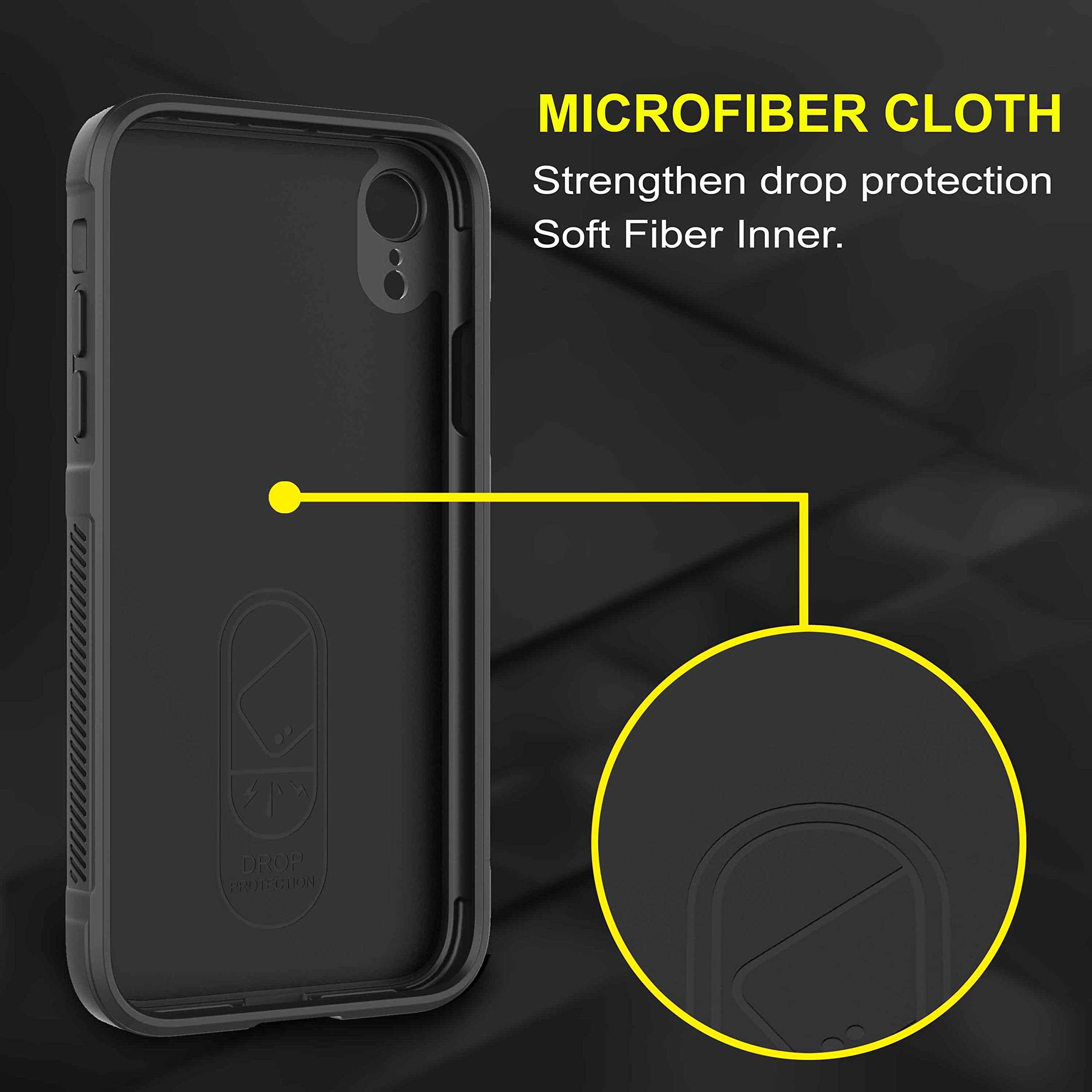 Zapcase Back Case Cover for iPhone XR | Compatible for iPhone XR Back Cover | Liquid Silicon Magic Case with Camera Protection | Black image 4