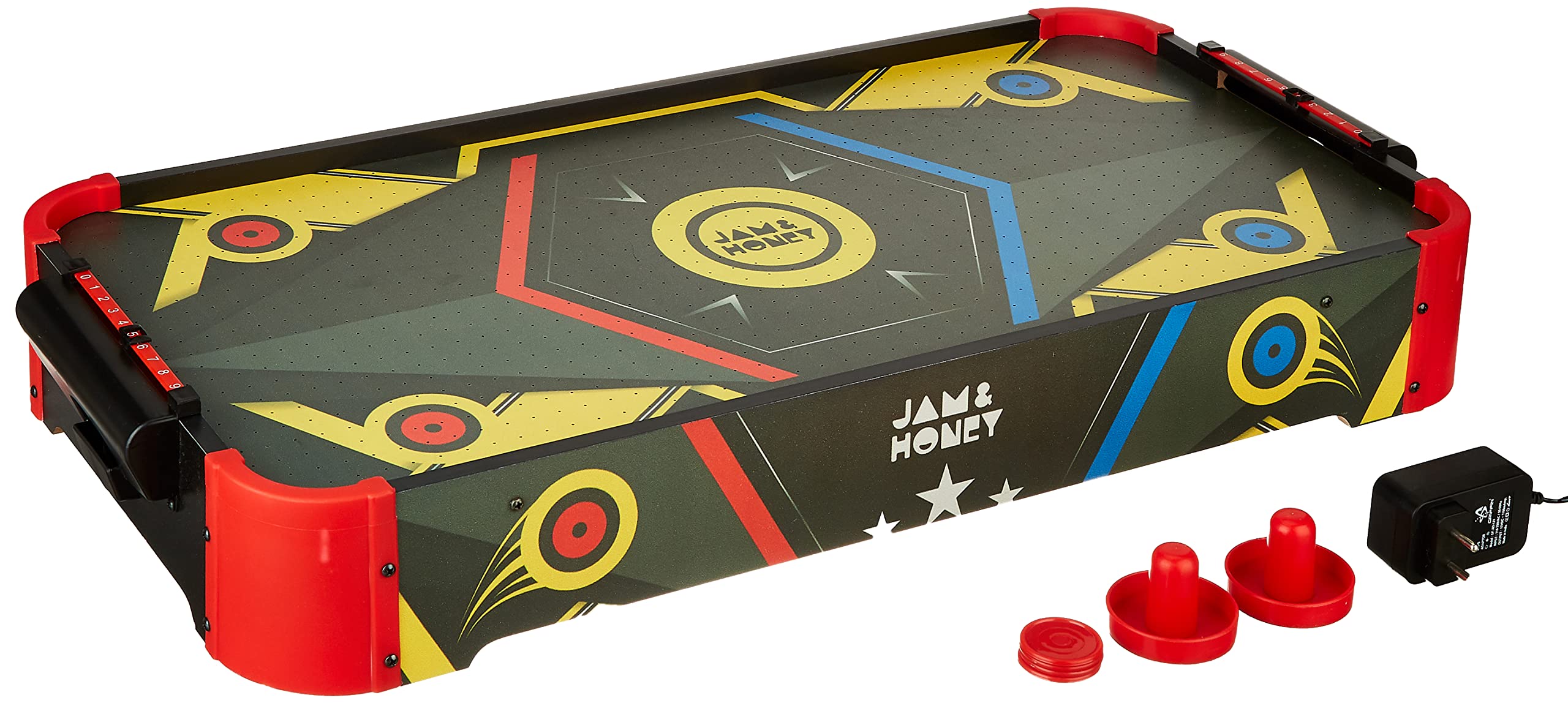 Amazon Brand - Jam & Honey Air Hockey (Big) | Electric Powered | 2 Pushers + 4 Pucks for Kids image 2