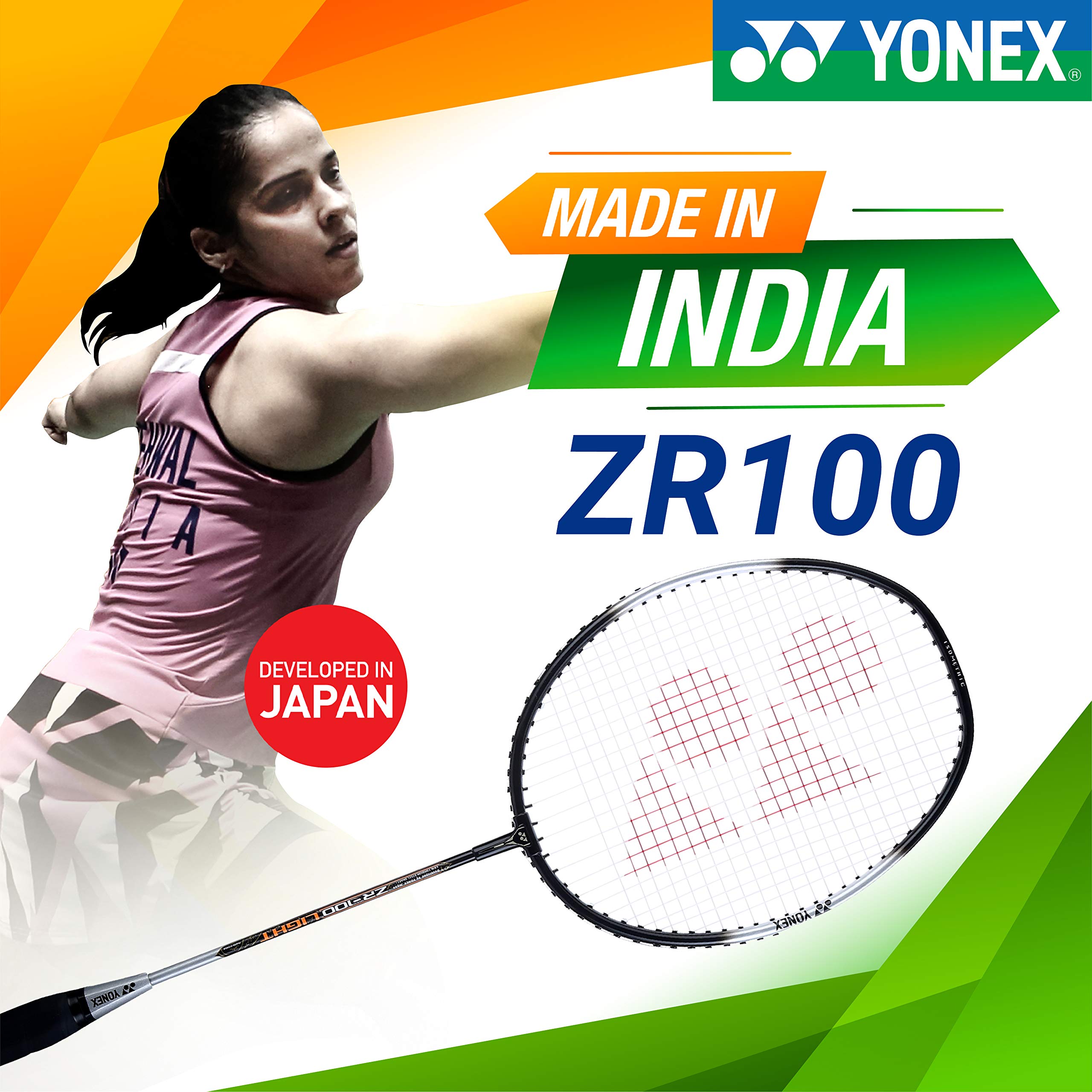 Yonex ZR 100 Light Aluminium Badminton Racquet with Full Cover | Made in India (Black,Pack of 1) image 3
