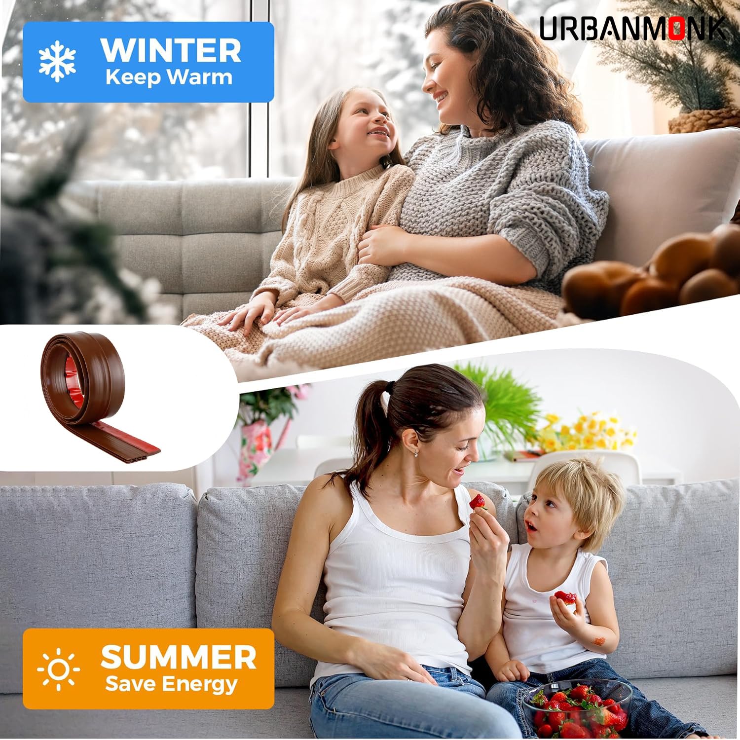 URBANMONK Silicone Door Bottom/Under Gap Filler Rubber Sealing Strip, Door Sealer Strip for Cockroach, Insect and Bugs, Seal Air & Dust, Brown, 39 inches image 4