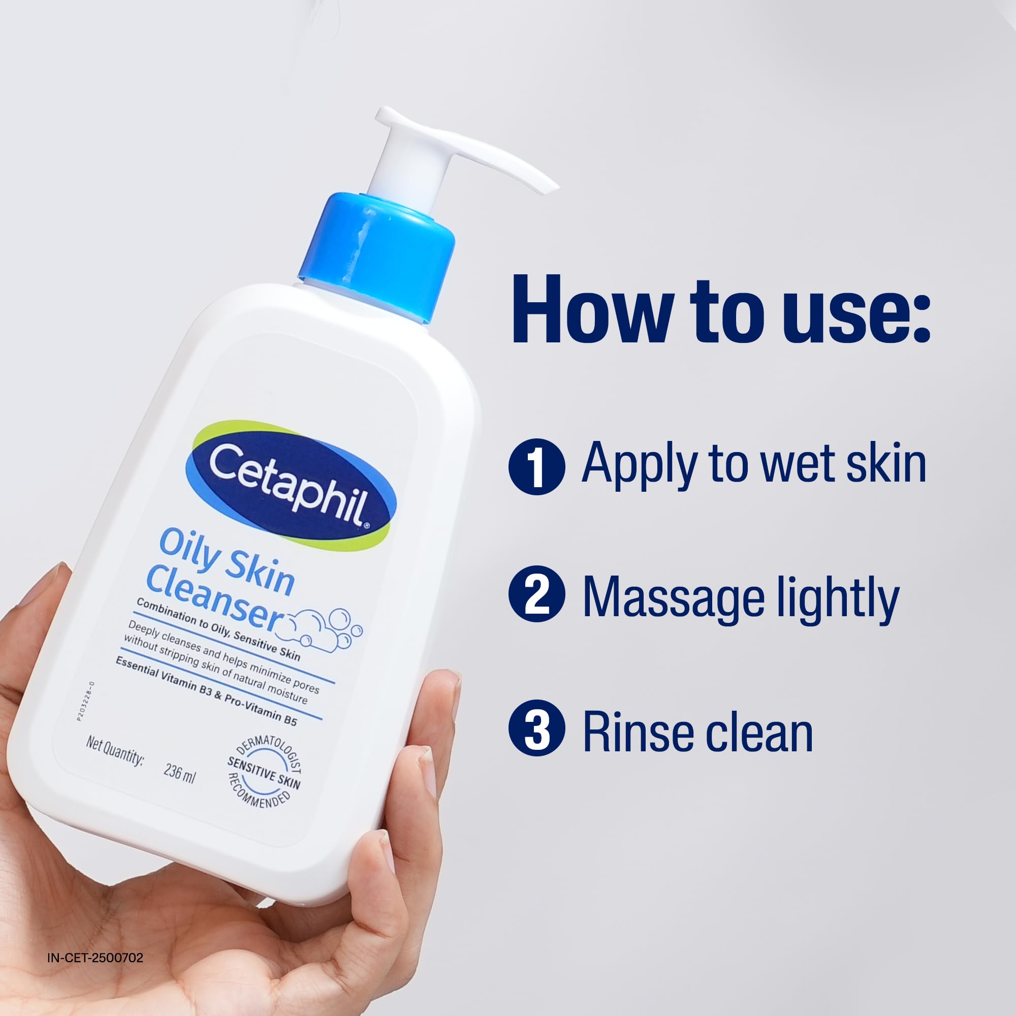 Cetaphil Oily Skin Cleanser, Daily Face Wash for Oily, Acne prone Skin, Gentle Foaming, 118ml image 3