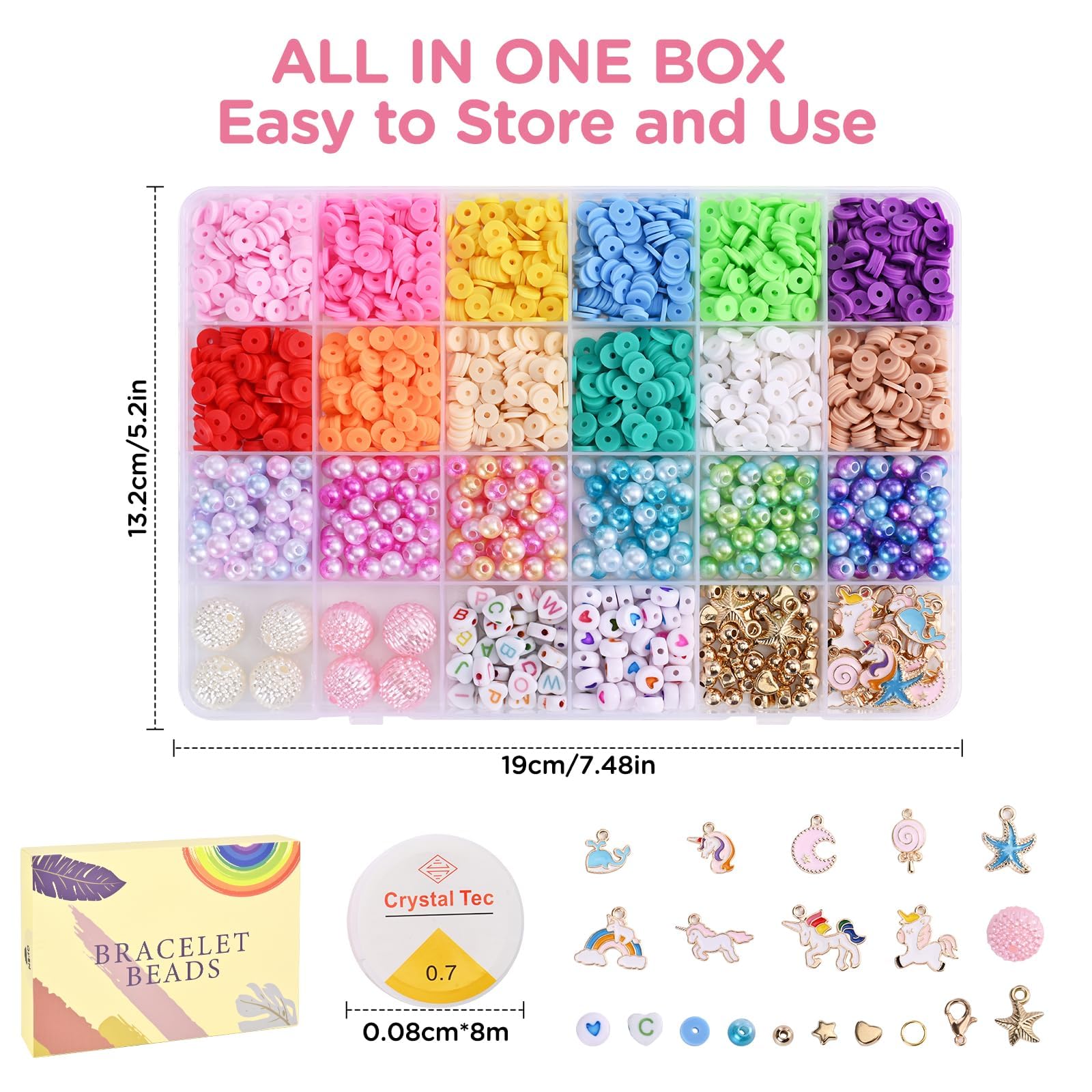 Satmarhz Unicorn Bracelet Making Kit for Girls, Jewellery Making Kit for Kids DIY Bead Set Making, Toys for Girls Age 6-12 Years Old Multicolor image 2