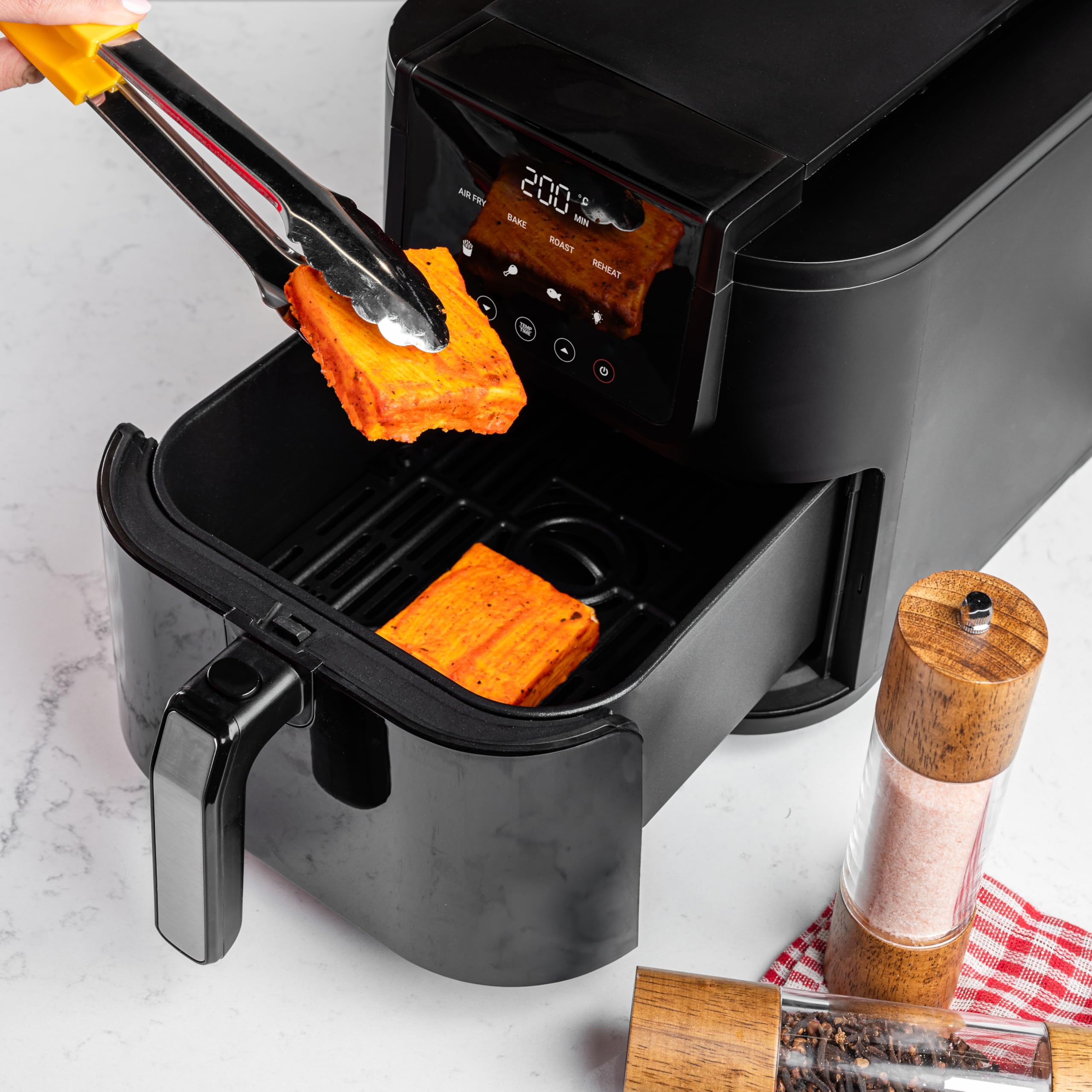 Nutricook 5L Air Fryer Slim (2025) with 100% Toxin-Free Ceramic Coating—No PTFE, PFAS, PFOA or Microplastics, Clear Window, Light & Large Basket | 1500W, 4 Presets, 2-Year Warranty image 3