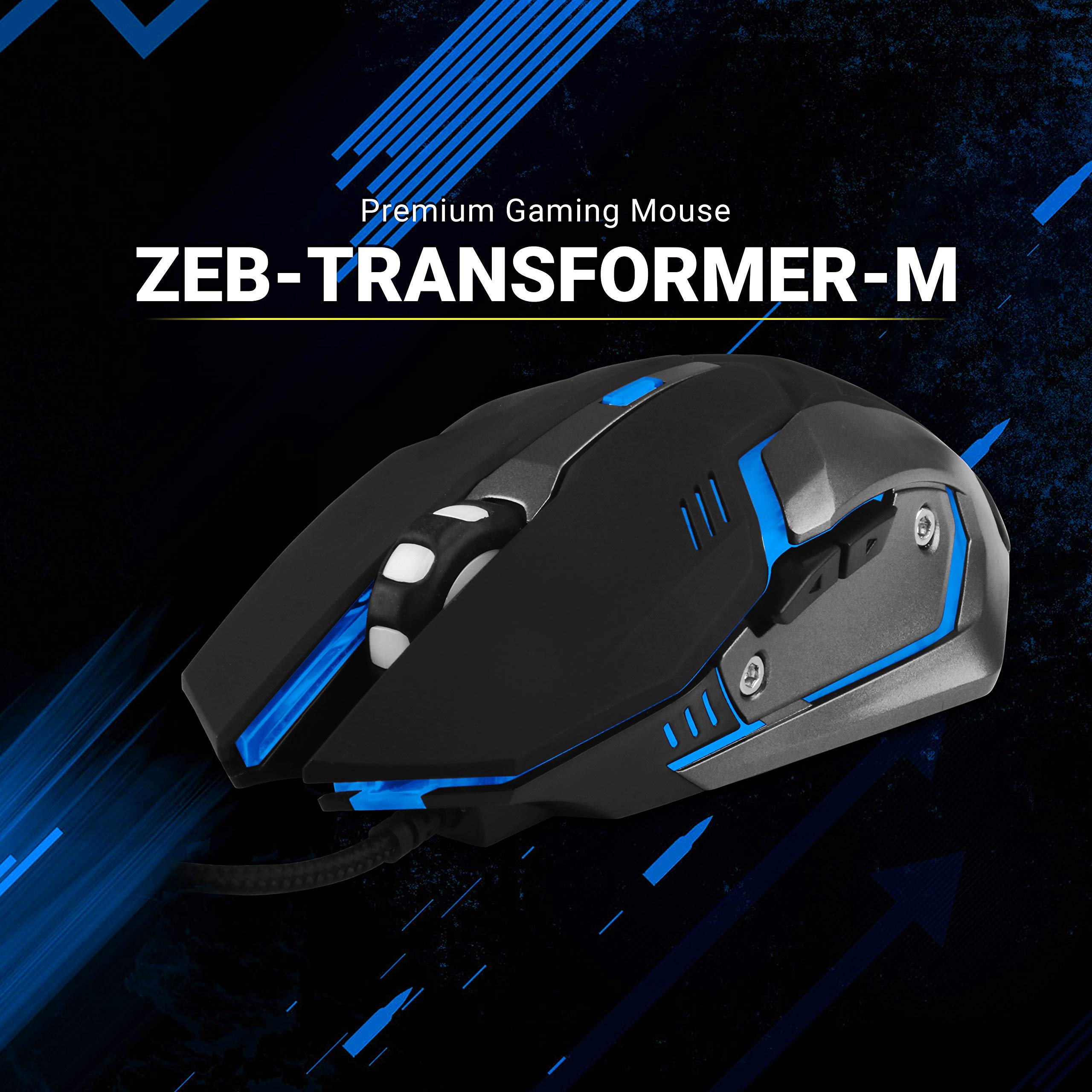ZEBRONICS-Transformer-M with a High-Performance Gold-Plated USB Mouse: 6 Buttons, Multi-Color LED Lights,High-Resolution Sensor with max 3600 DPI, and DPI Switch(Black) image 2