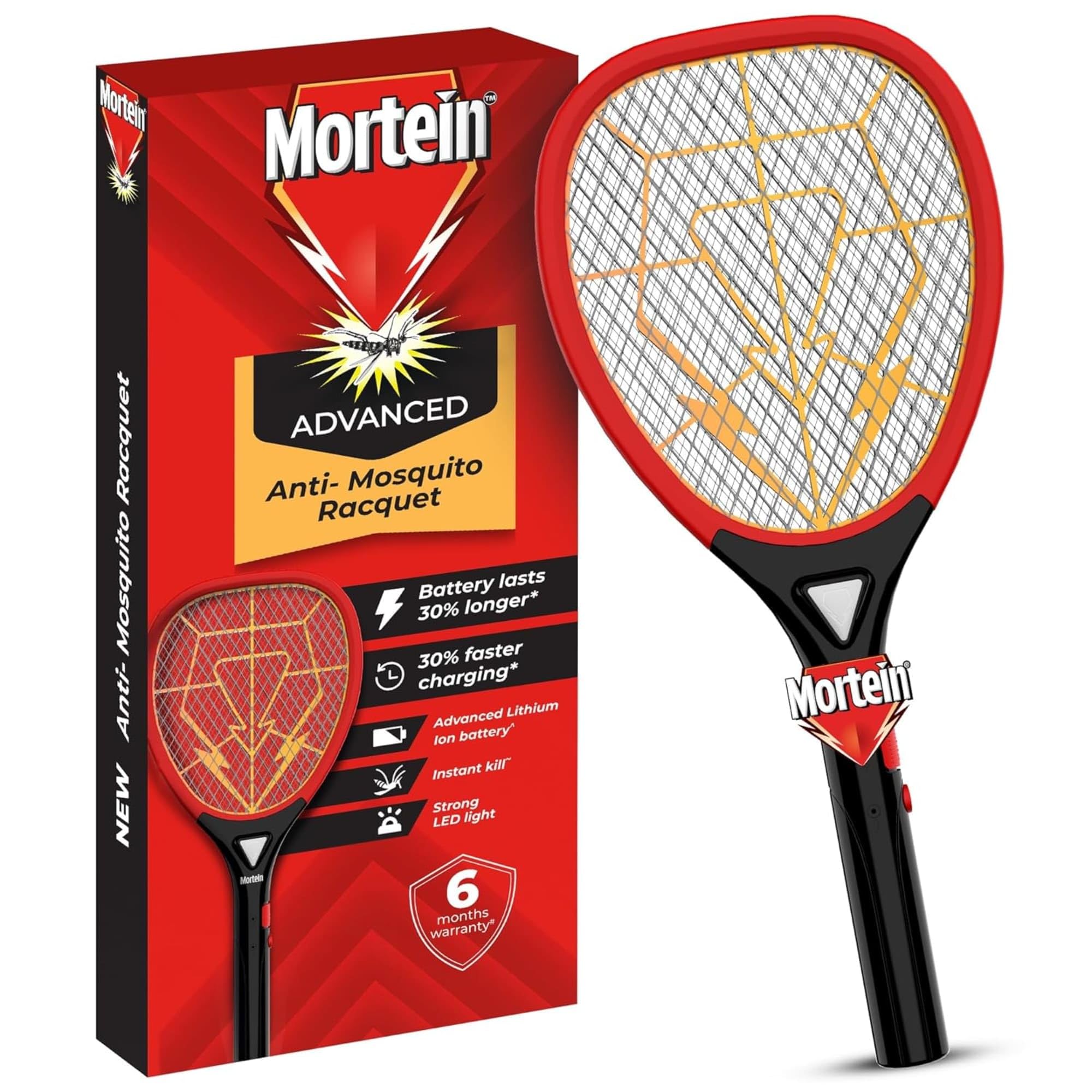 Mortein Advanced Anti-Mosquito Racquet | Mosquito Bat | Electric Fly Swatter | Mosquito Killer Racket | Bat to Hit Mosquito