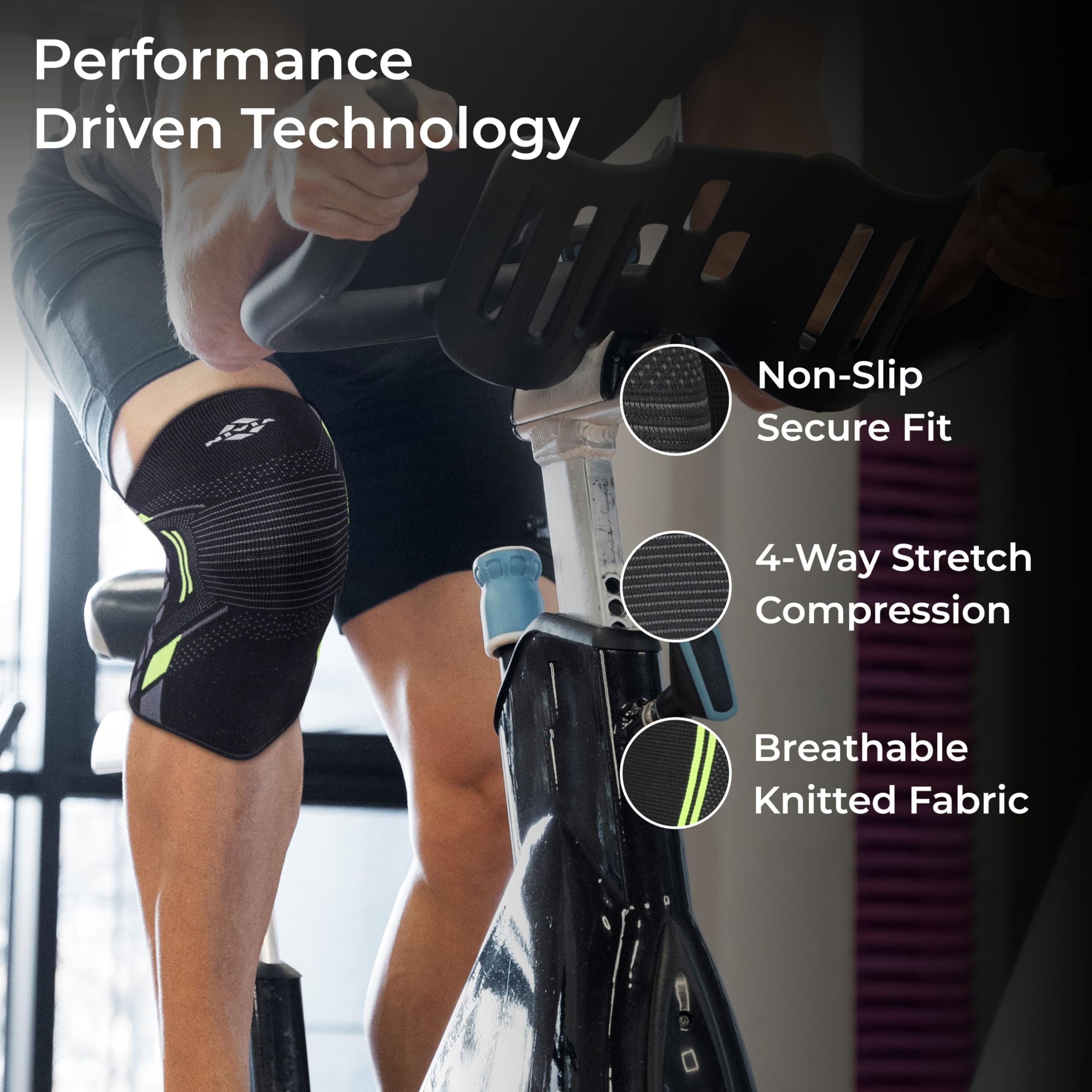 Nivia Knitted Knee Support, for Men, for Gym, Knee Sleeves, Knee Braces Pair for Sports & Workout, Knee Cap, Knee Compression Knee Supporter for Exercise, Running, Cycling image 2