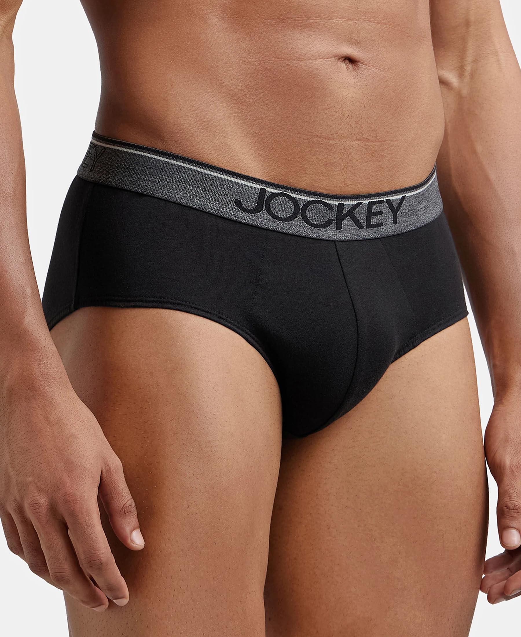 Jockey 8037 Men's Super Combed Cotton Solid Brief with Ultrasoft Waistband (Pack of 2) image 3