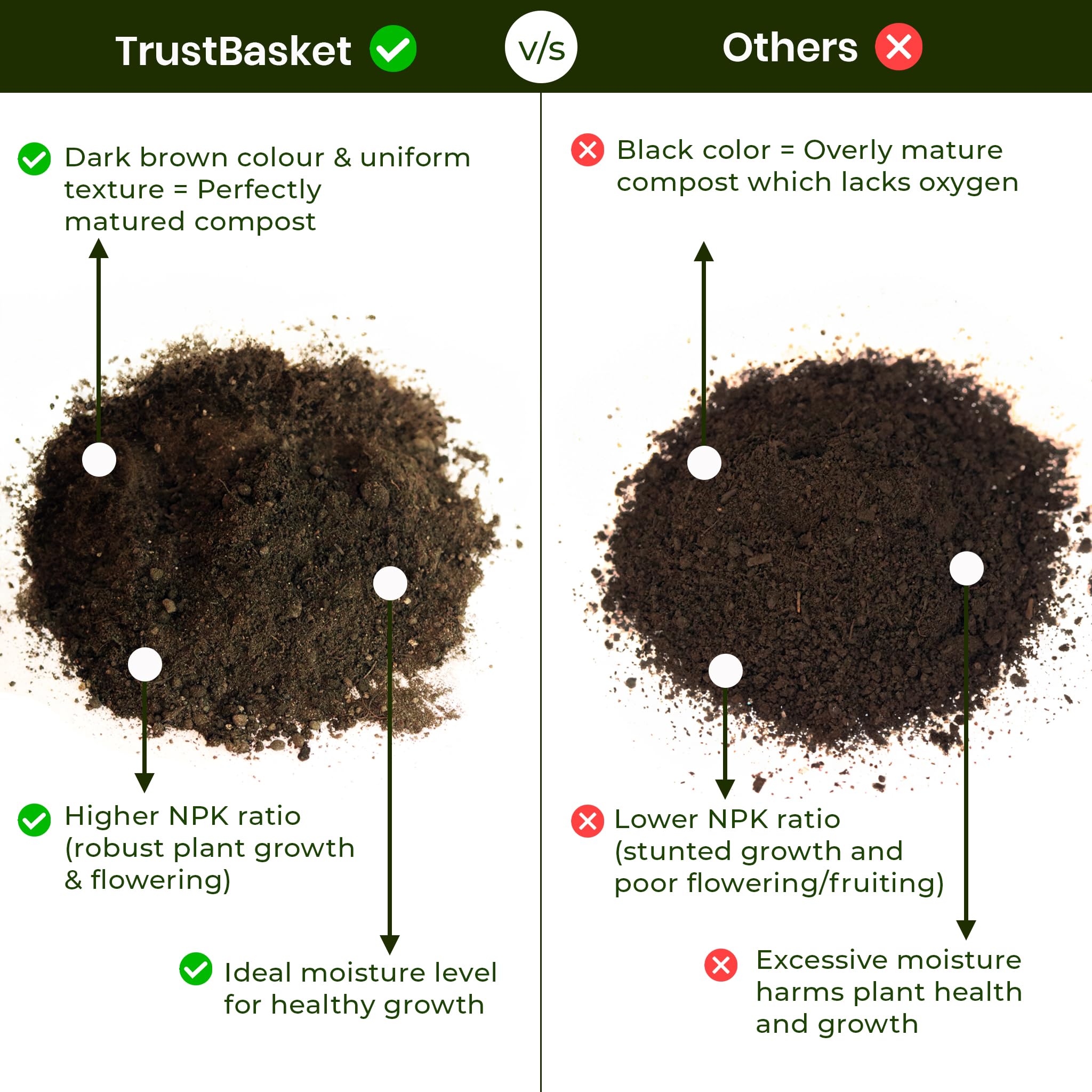 TrustBasket Vermicompost 5kg 100% Natural Organic Fertilizer for Plants | Nutrient-Rich Compost for Home Garden | Improves Plant Health, Water Retention & Soil Quality | Ideal for All Gardening Needs image 2