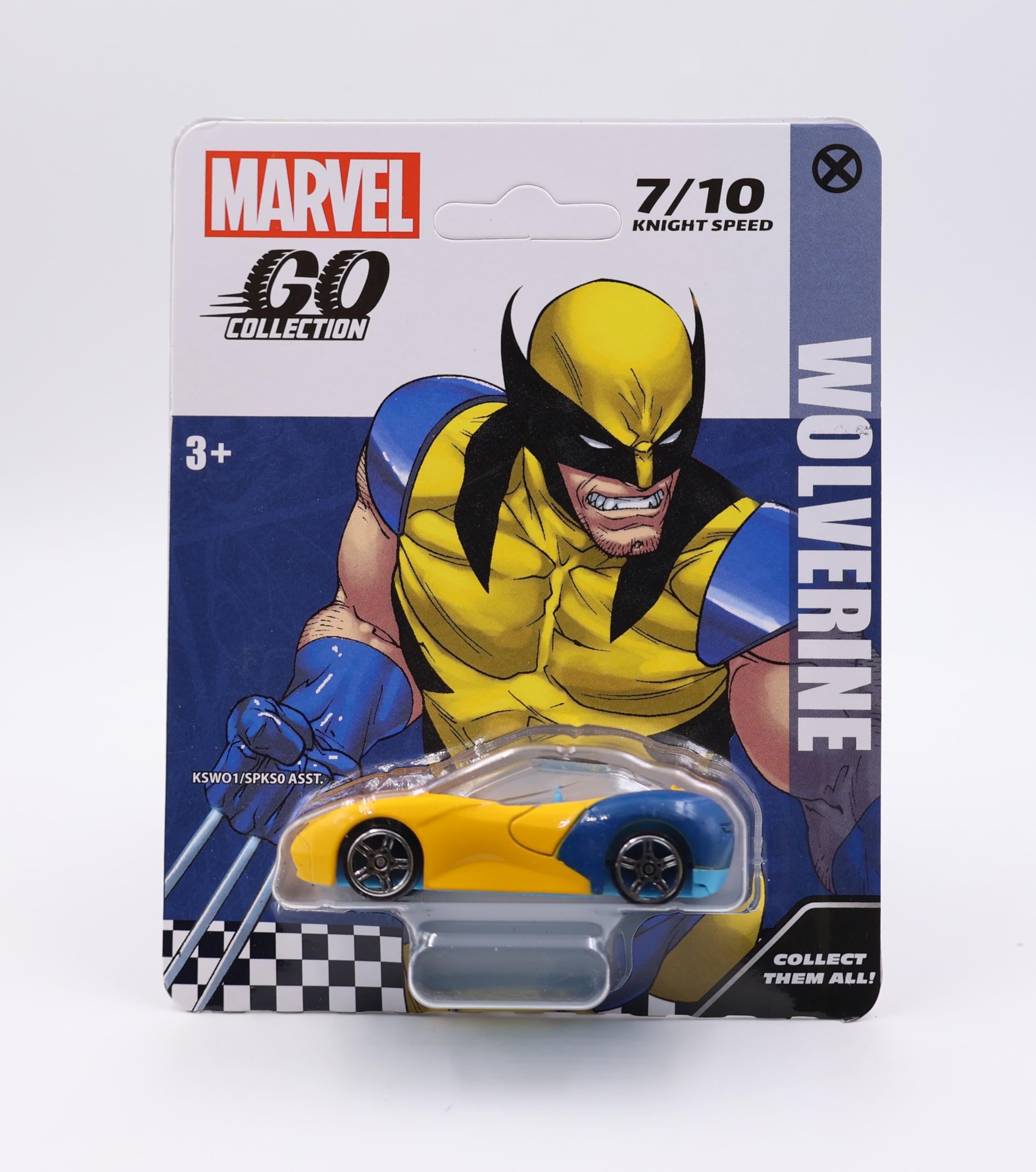 Marvel Go Collection | Knight Speed | Wolverine | 1:64 Diecast Toy Car | Ages 3 and Up | Collect Them All image 5