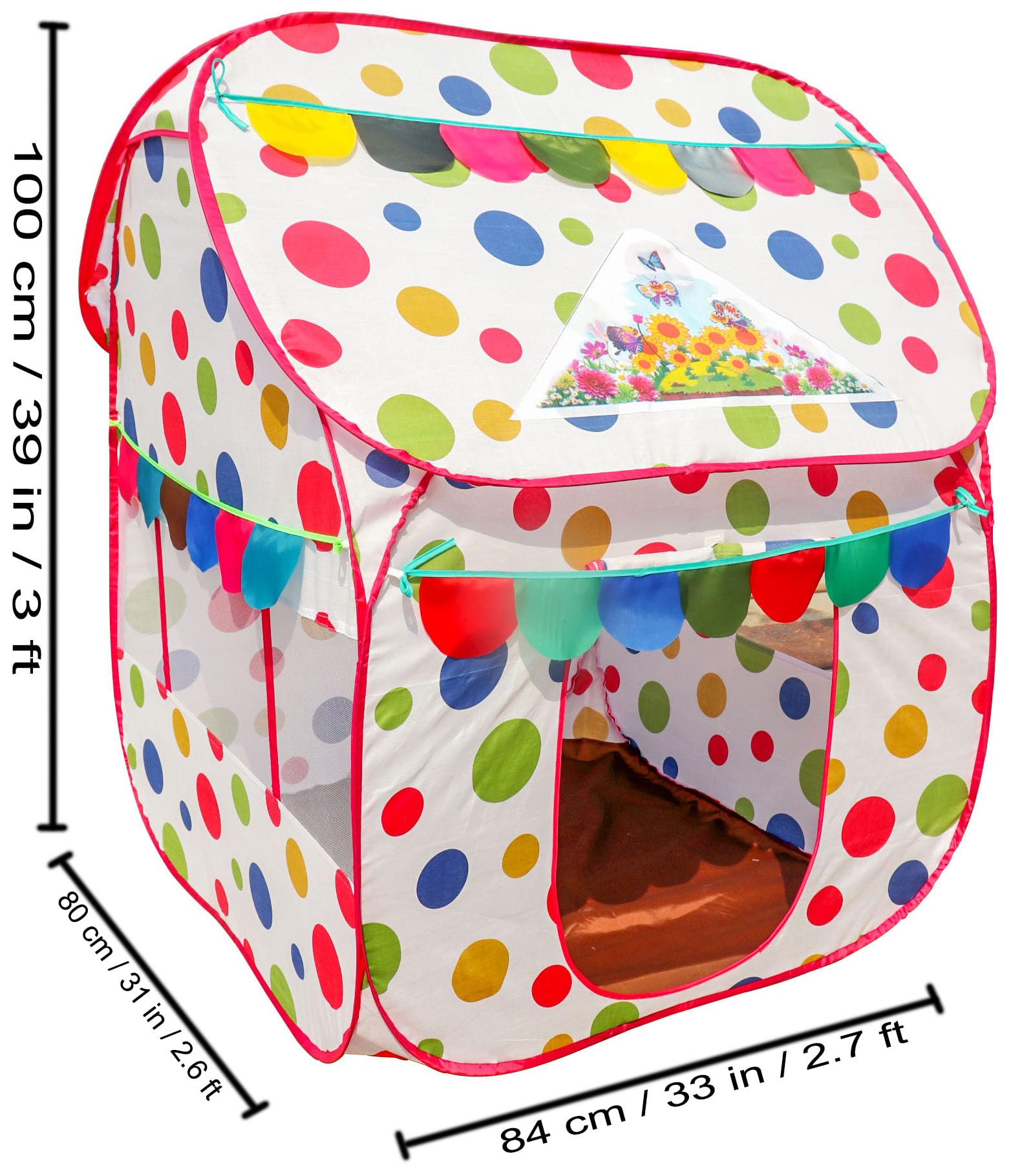 Homecute Foldable Pop Up Hut Type Kids Toys Play Tent House for Boys and Girls (Medium Size Ball Print) image 4