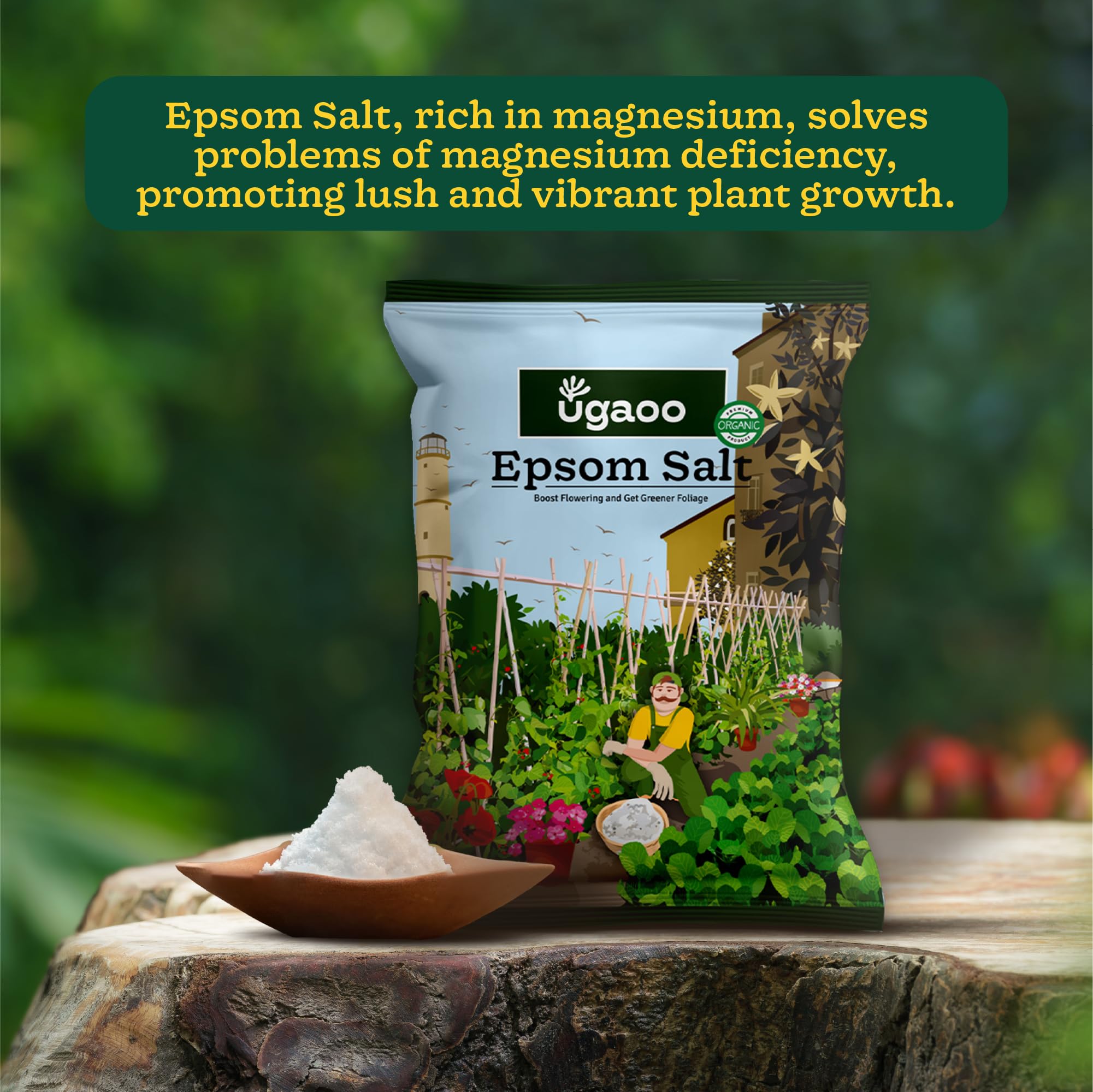 Ugaoo Epsom Salt for Plants Growth - Magnesium Sulphate Organic Fertilizer - 1 Kg |Powder image 2
