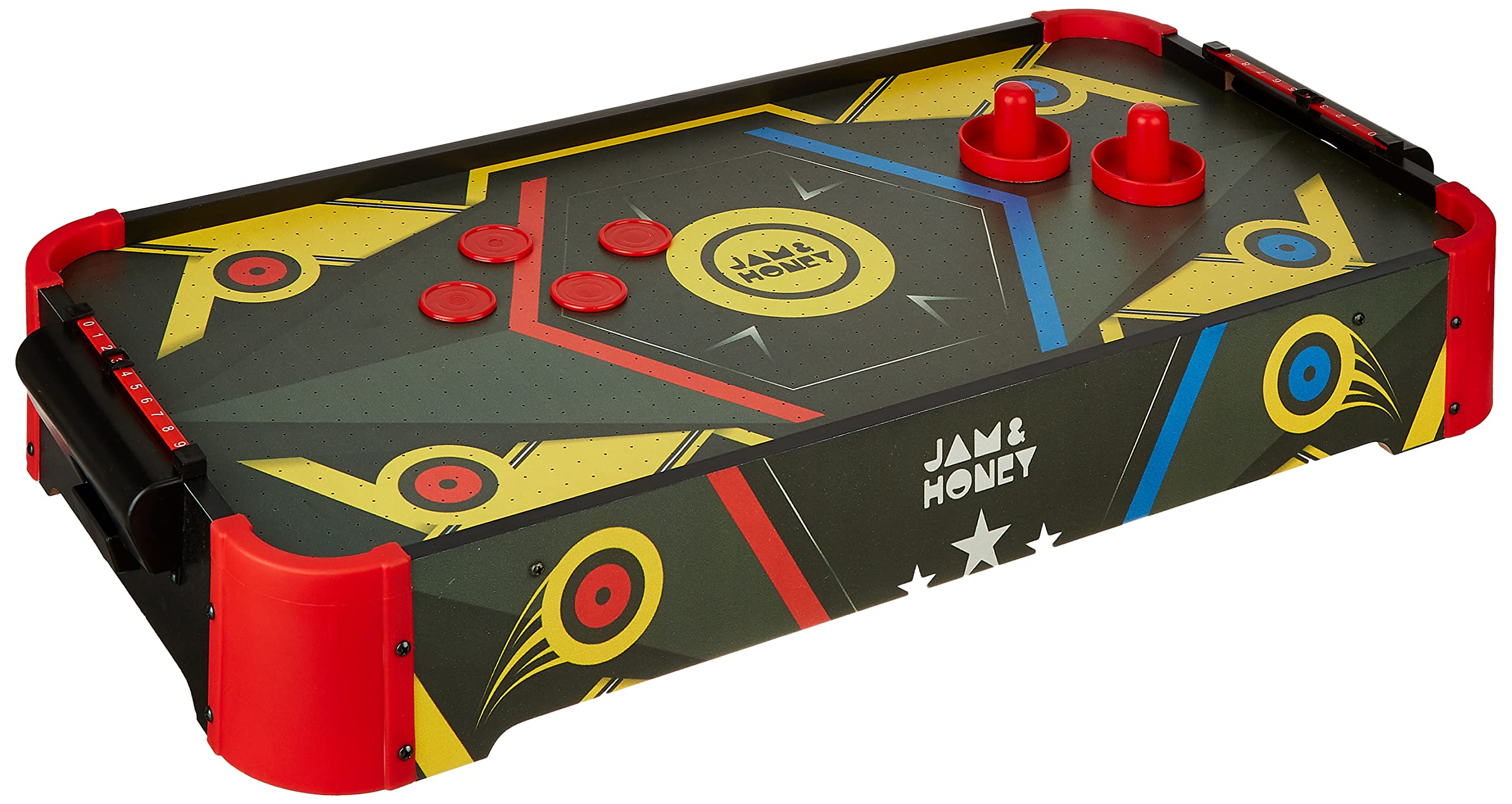Amazon Brand - Jam & Honey Air Hockey (Big) | Electric Powered | 2 Pushers + 4 Pucks for Kids