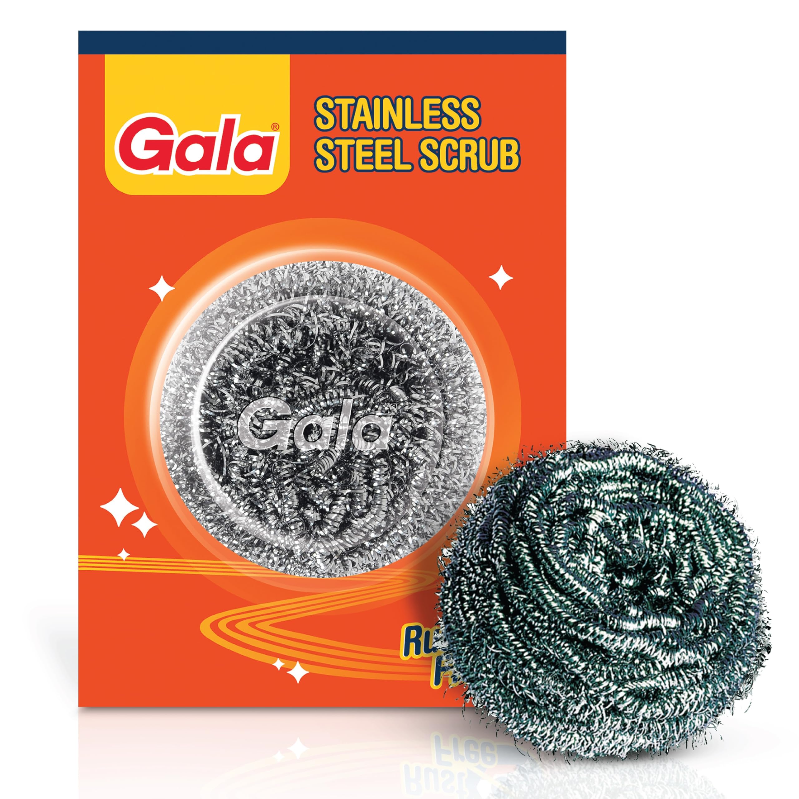 Gala Stainless Steel Scrubber - 1 Piece for Kitchen Utensils Cleaning