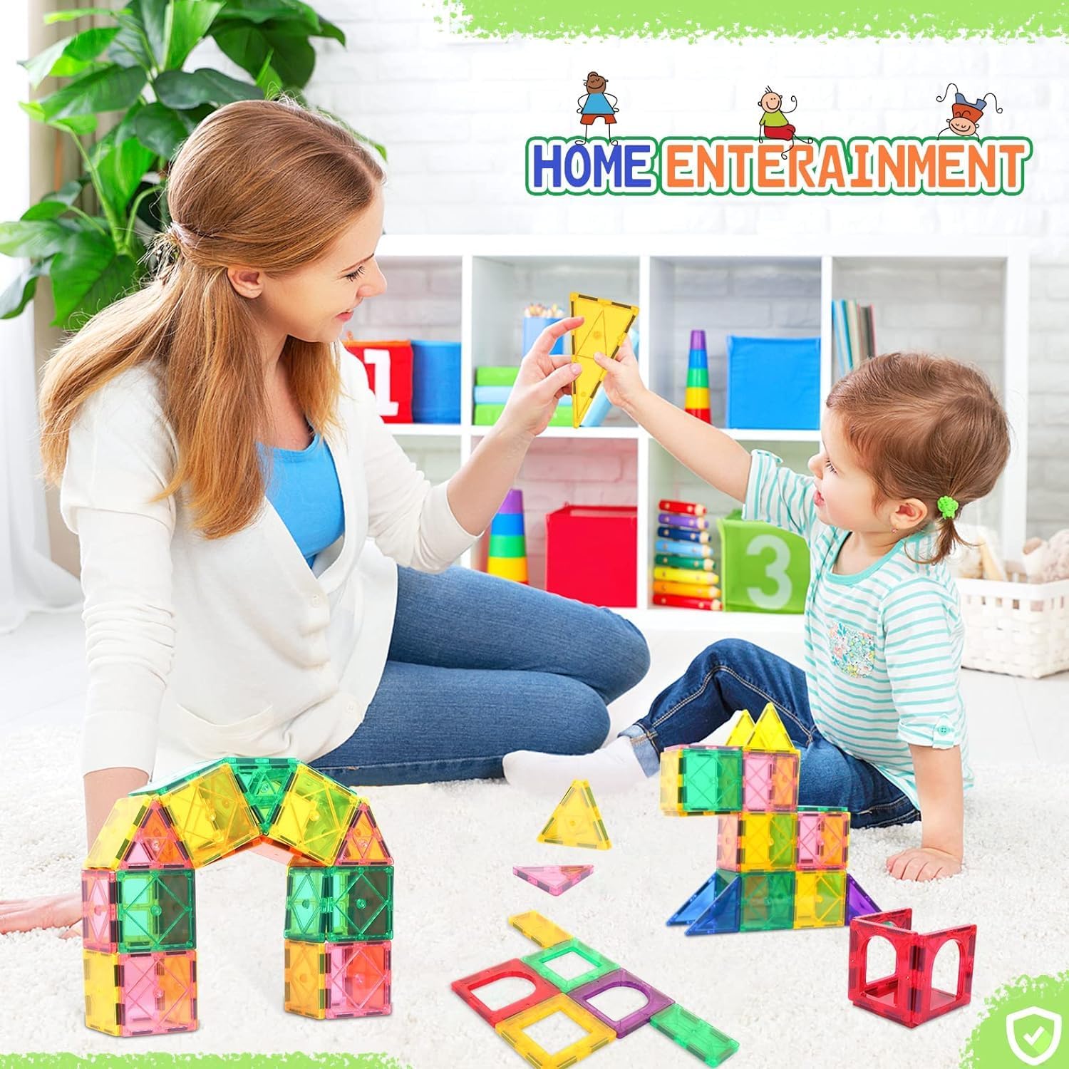 WireScorts® Magnetic Tiles for Kid, Magnetic Building Blocks for Kids 3 4 5 6 7 8 Years, Educational Learning Toys for 2 3 4 5 Year, Magnetic Toys for Kids, Learning Educational Brain Toys - 26Pcs image 4