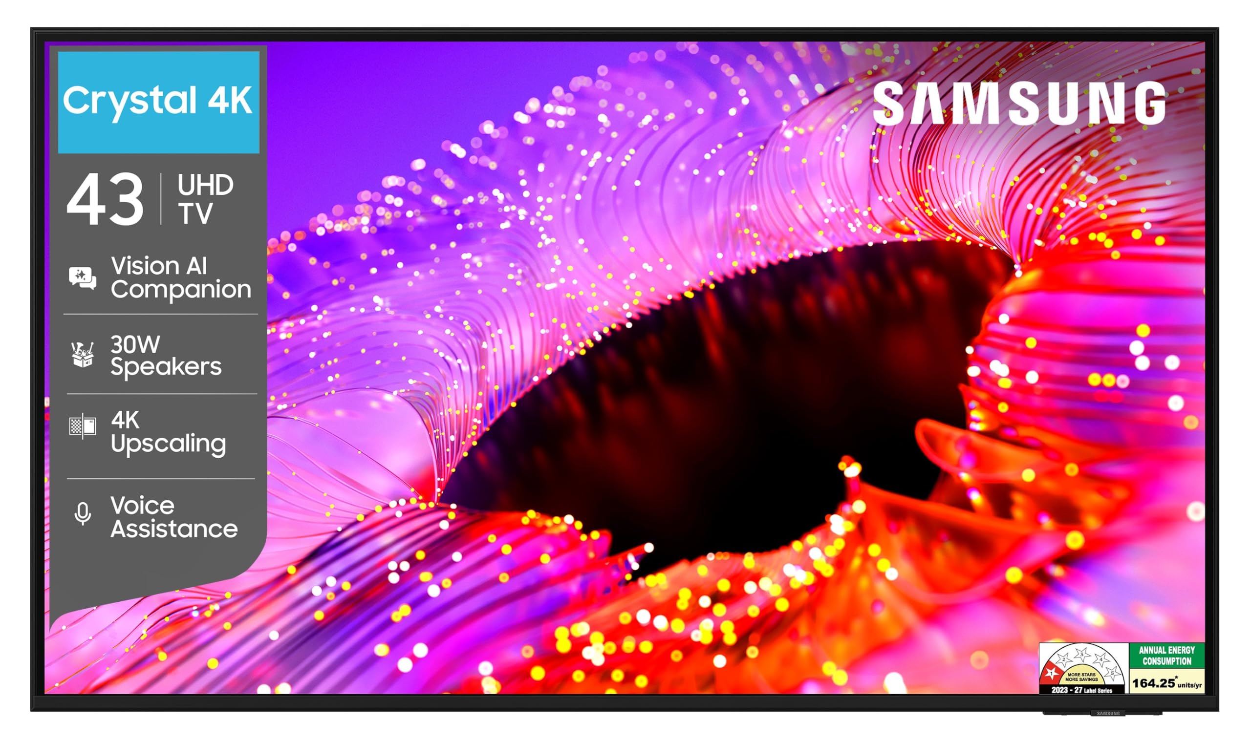 Samsung 43 inch (108cm) Crystal UHD 4K Vision AI 2026 Smart TV | 30W Speakers | 4K Upscaling | HDR10+ | 150+ Channels | 7 Years OS Upgrade | UA43UE86AHULXL