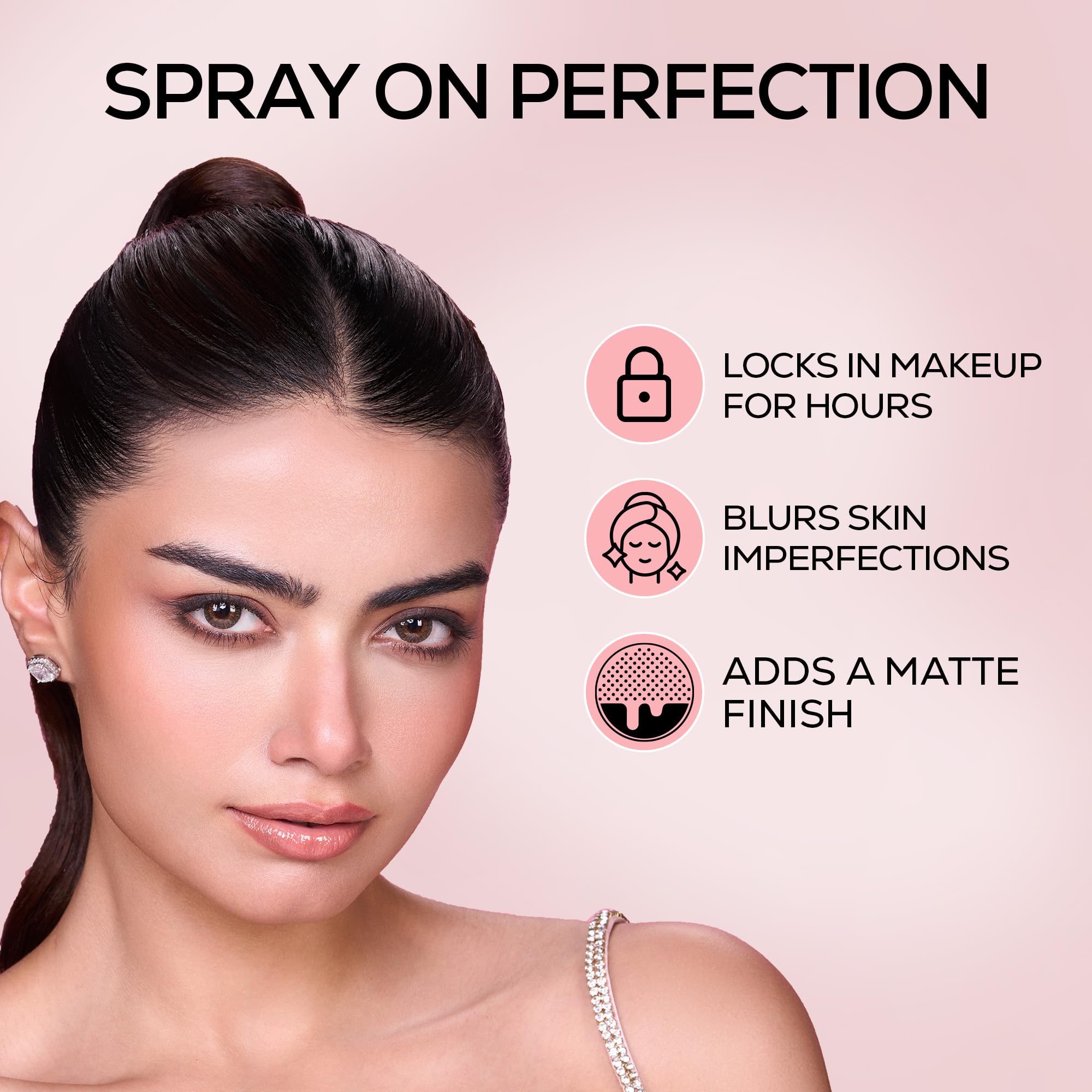 RENEE Bollywood Filter Blurring Setting Spray for Face Makeup, Matte Finish & Pore Blur Effect with Niacinamide & Hyaluronic Acid, Long Lasting Makeup Fixer & Shine Control, Fine Mist 5ml image 3