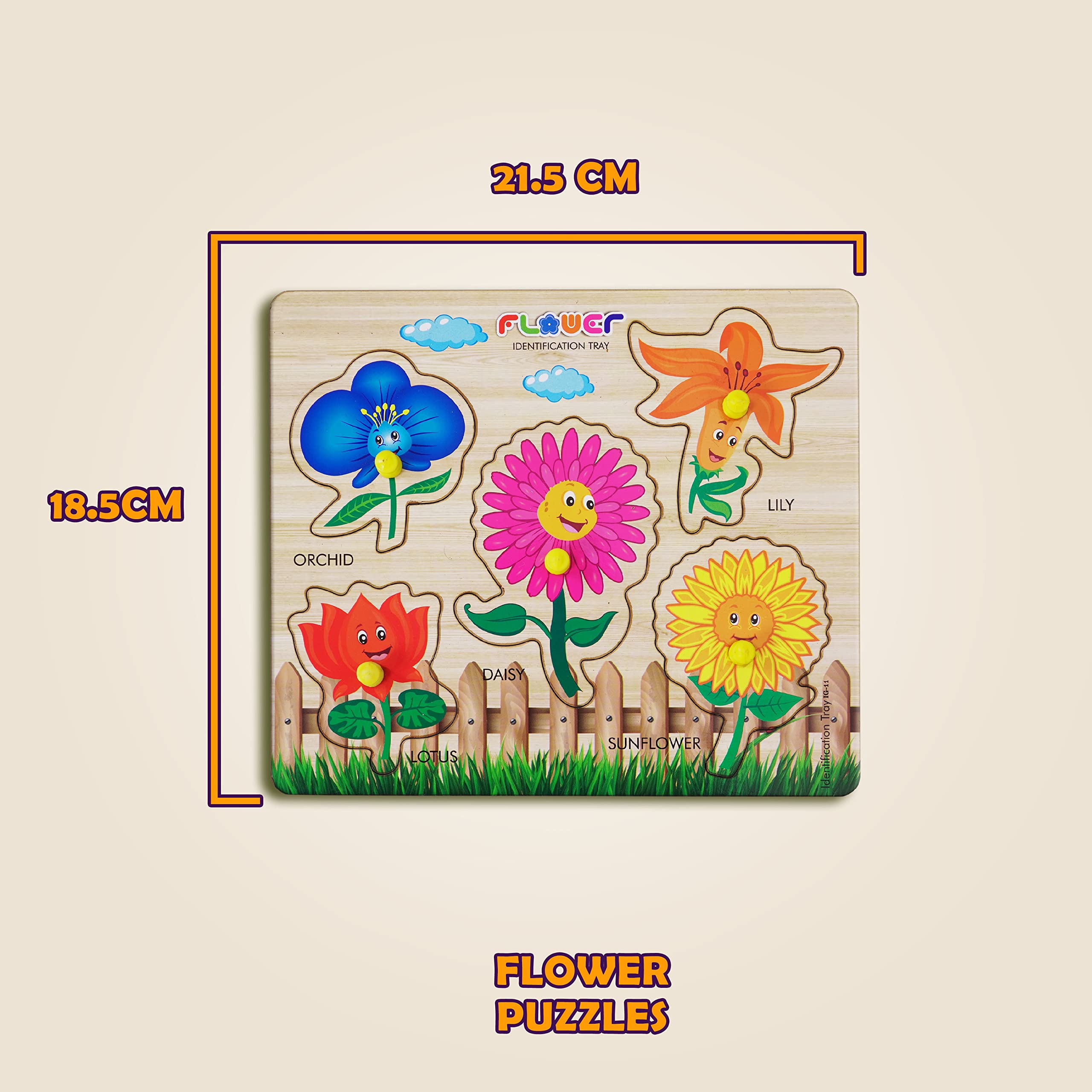 Lefan Wooden Puzzles (Flower Wooden) – Montessori Educational Puzzle Toy for Kids, Early Learning Shape & Color Recognition, Fine Motor Skills Development for Toddlers Boys & Girls image 3