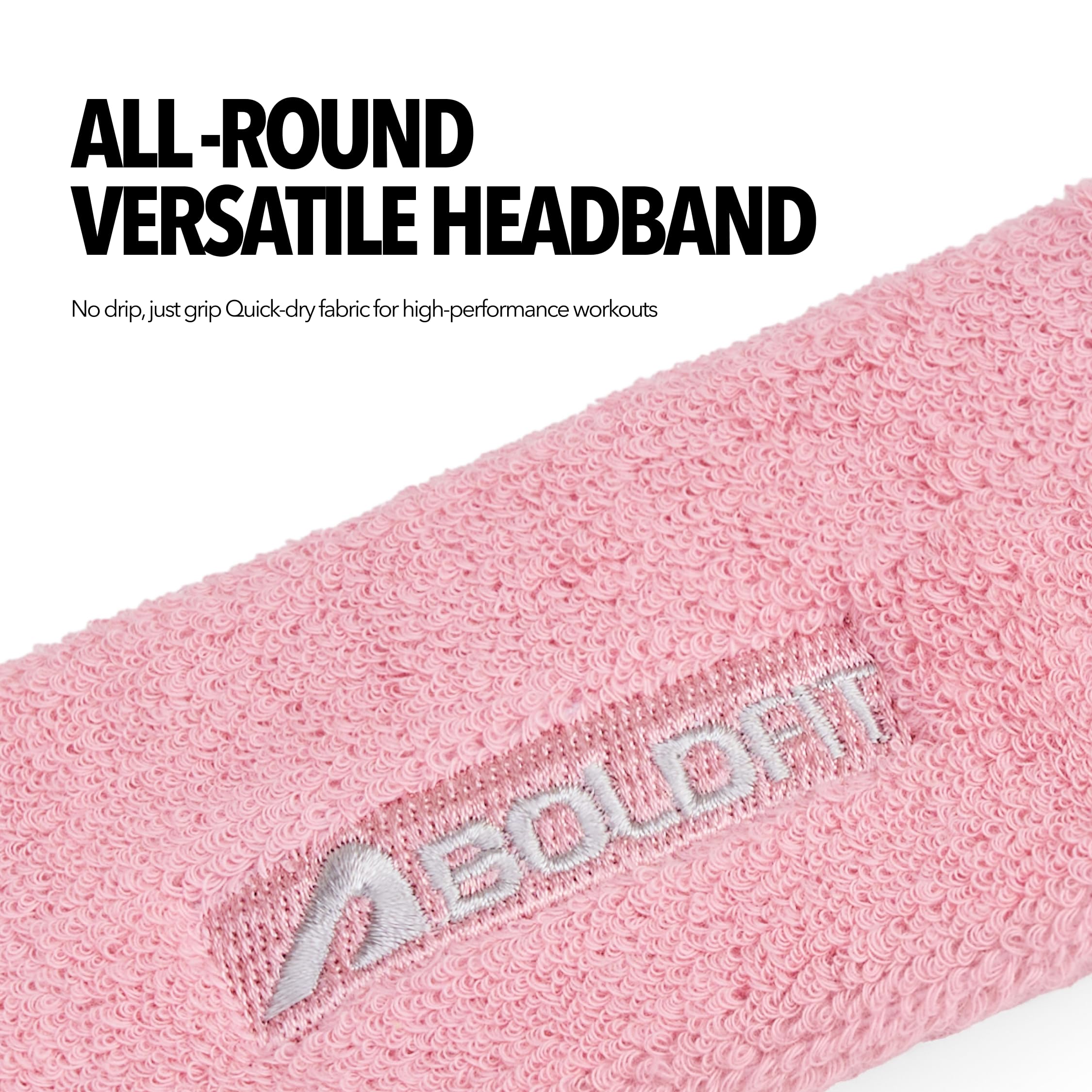 Boldfit Gym Headband for Men and Women - Sports Headband for Workout & Running, Breathable, Non-Slip Sweat Head Bands for Long Hair (Pink) image 4