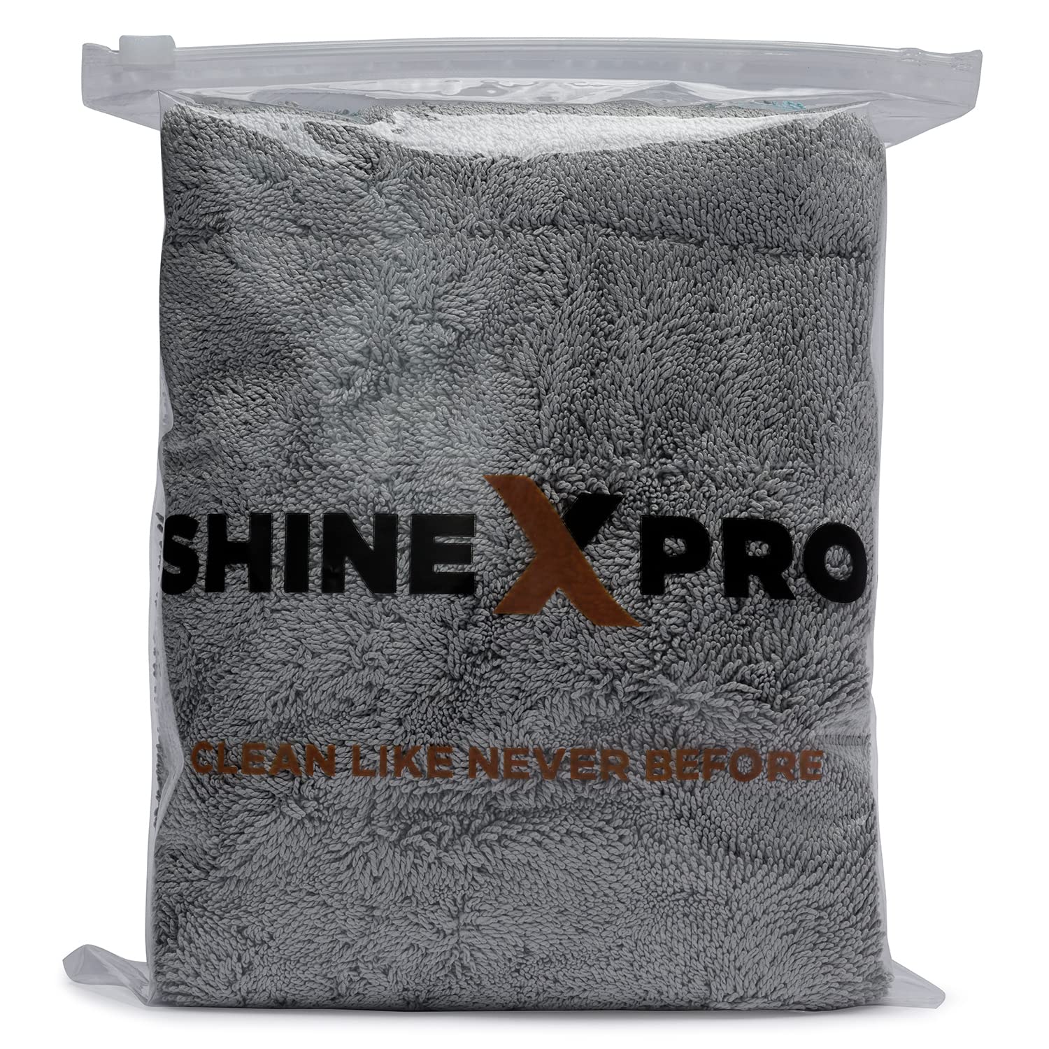 ShineXPro Microfiber Cloth For Car - Puremagic 1100 Gsm Twisted Loop Super Absorbent Towel - Edgeless Design With Plush Pile, Lint Free Cloth For Drying & Detailing, Transparent image 5